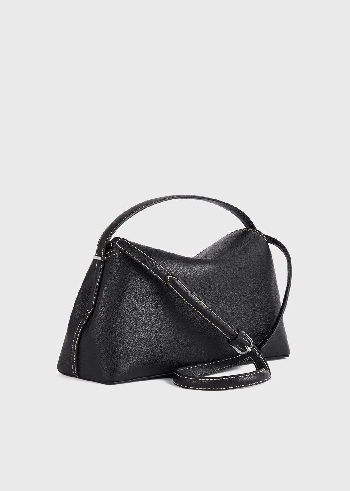 Toteme TOTEME T-Lock Black/Silver Grained Leather Top Handle Size ONE SIZE - 2 Thumbnail