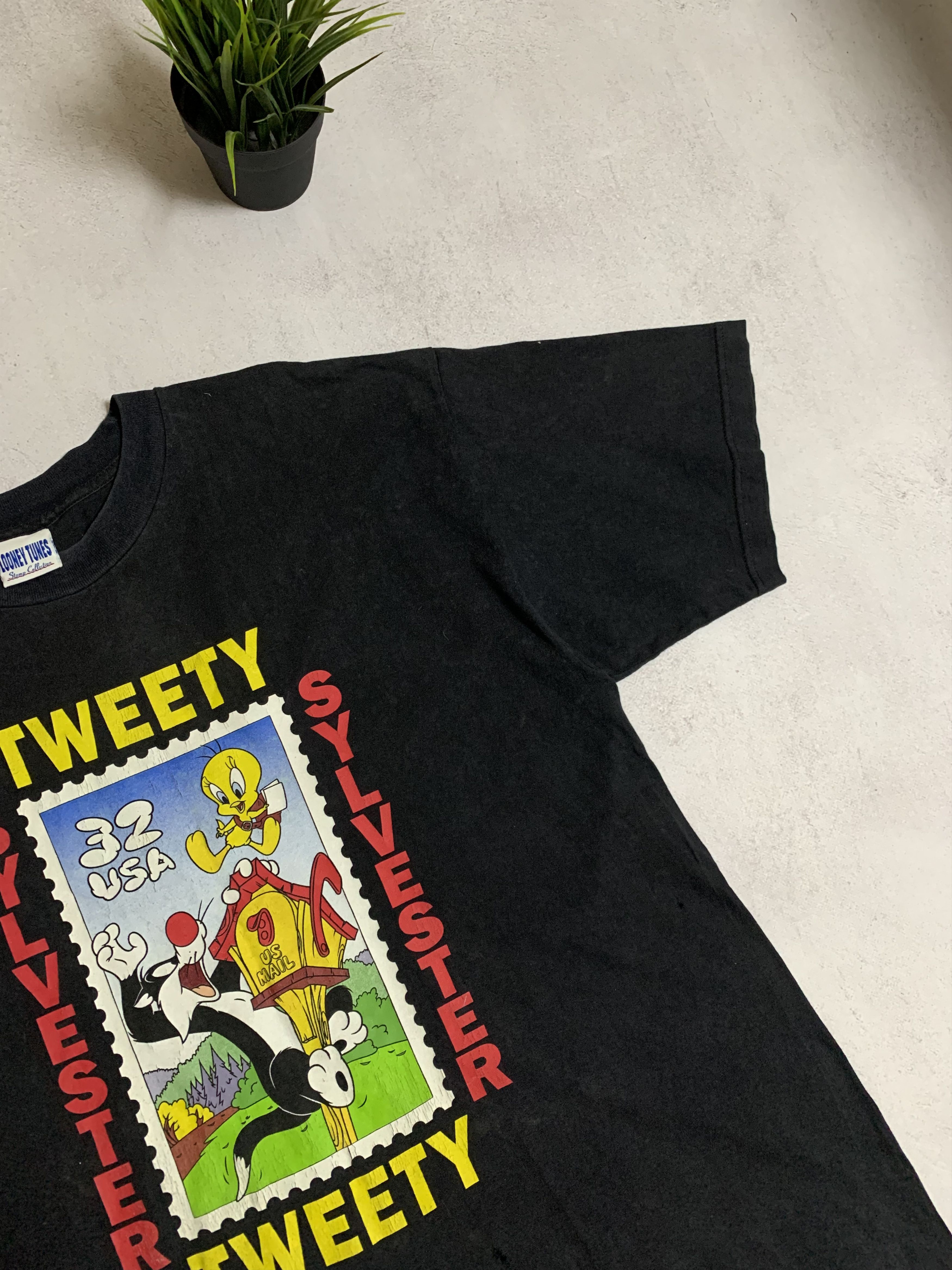 Vintage × Warner Bros Vintage Looney Tunes T Shirt Tee 1997 USA Sylvester Tweety Size US L / EU 52-54 / 3 - 4 Thumbnail