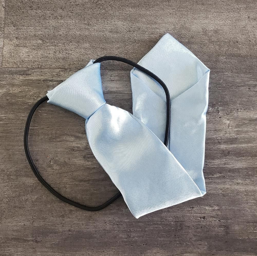 Designer Light Blue Satin Little Boy Tie Size ONE SIZE - 2 Thumbnail