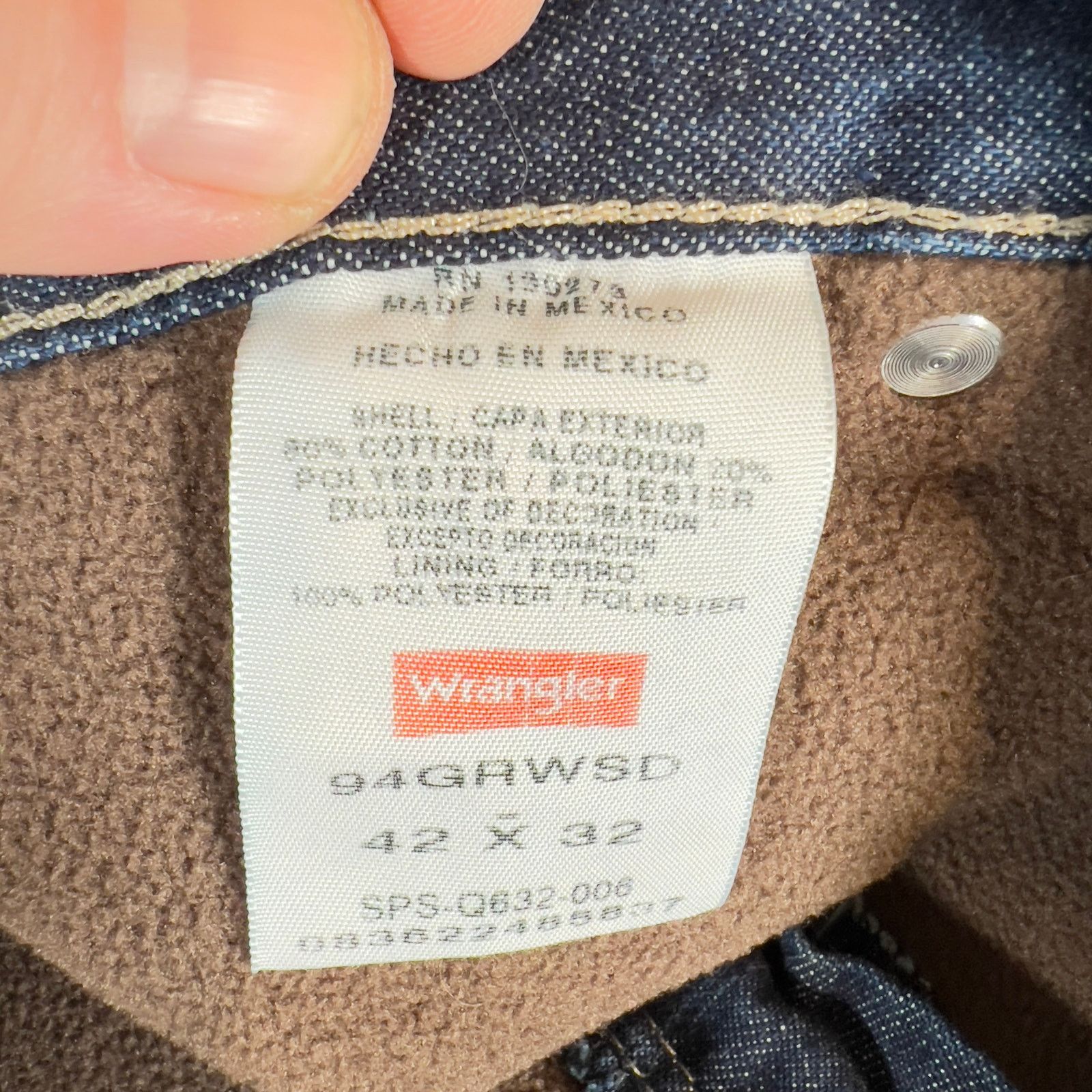 Wrangler Wrangler Fleece Lined Carpenter Jean Vintage W42xL32 Dark Size US 42 / EU 58 - 2 Thumbnail
