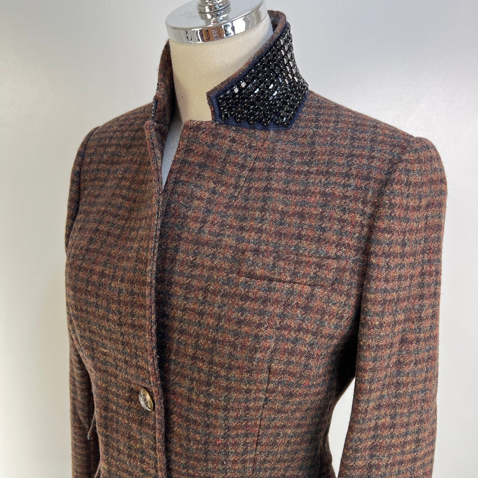 J.Crew J. Crew School Boy Wool Blazer Brown Plaid Houndstooth Size M / US 6-8 / IT 42-44 - 2 Thumbnail