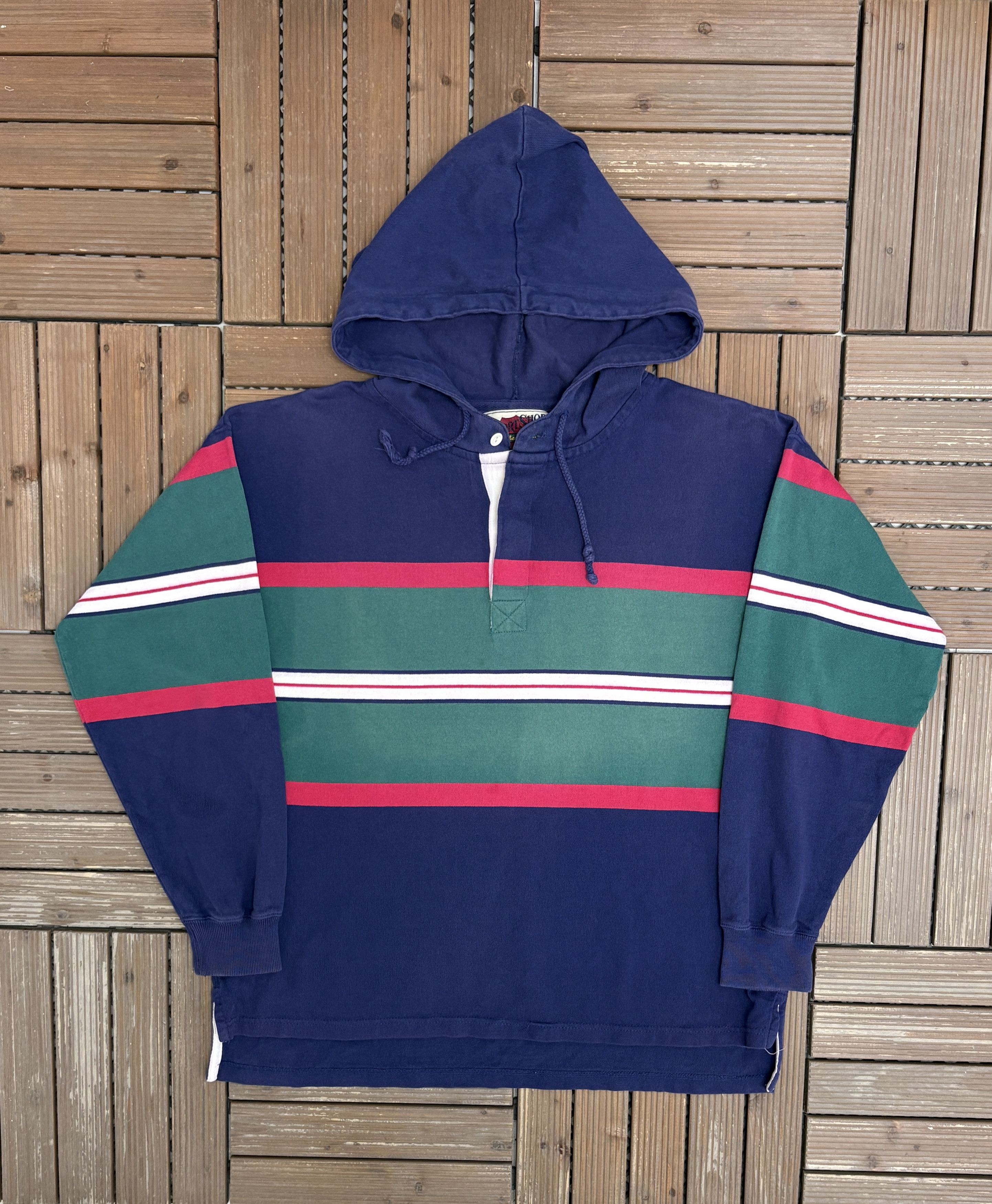Eddie Bauer Eddie Bauer Striped Vintage Blue Hoodie Sweater Size US M / EU 48-50 / 2 - 1 Thumbnail