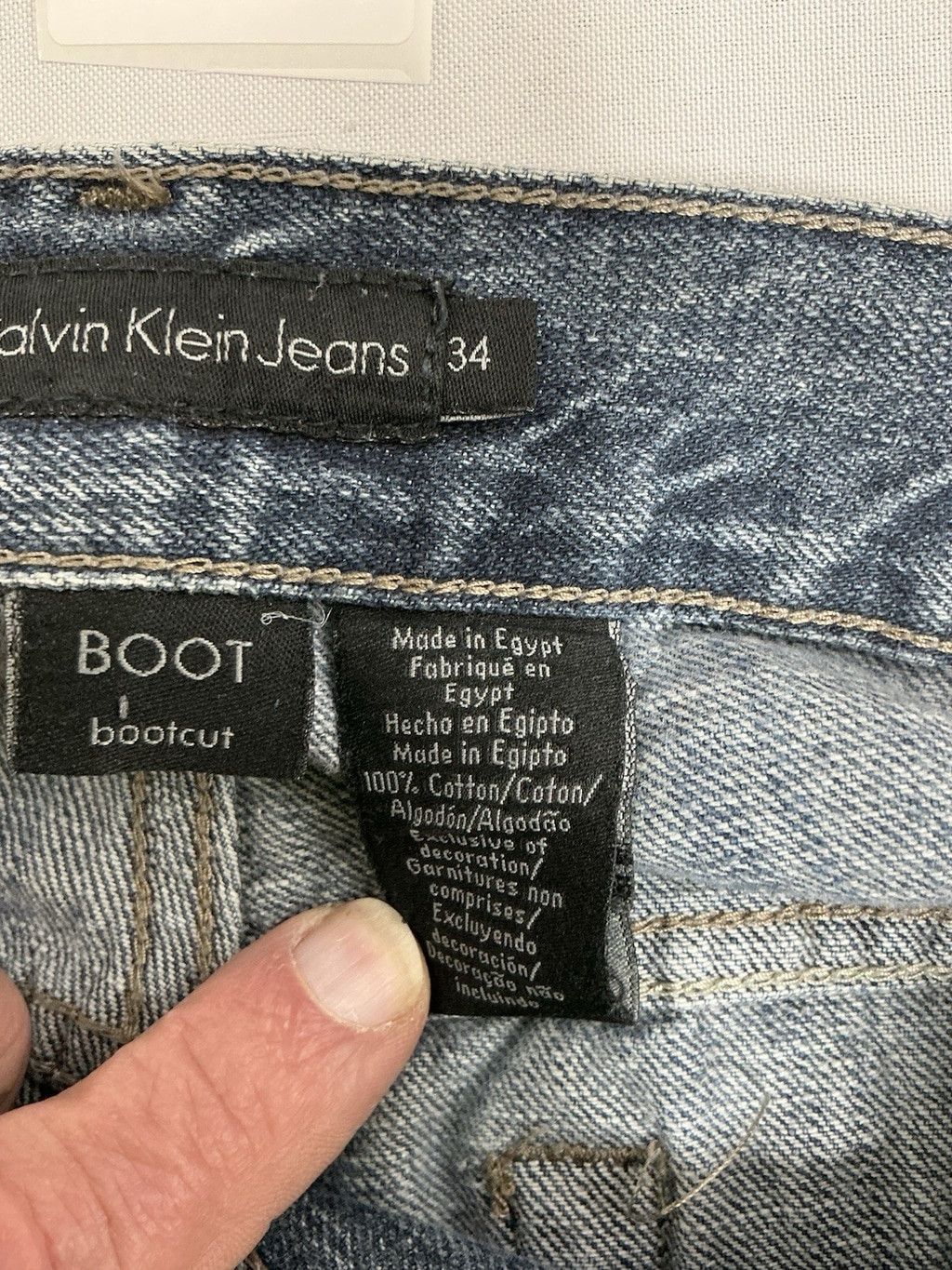 Calvin Klein Men's Calvin Klein Bootcut Distressed Straight Blue Jeans 34 Size US 34 / EU 50 - 4 Thumbnail