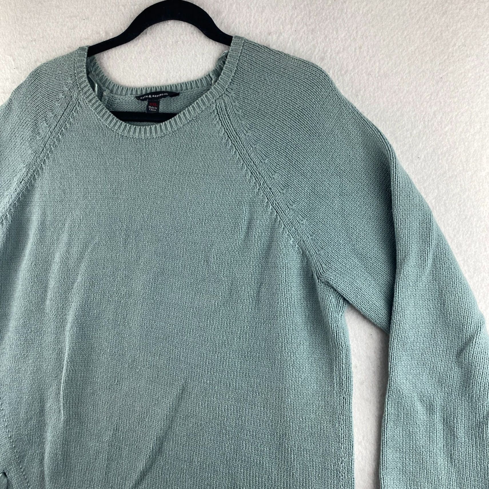 Vintage Rock & Republic Sweater Womens 2XL Blue Pullover Long Sleeve Lace Side Tie Size XXL / US 16-18 / IT 52-54 - 7 Thumbnail