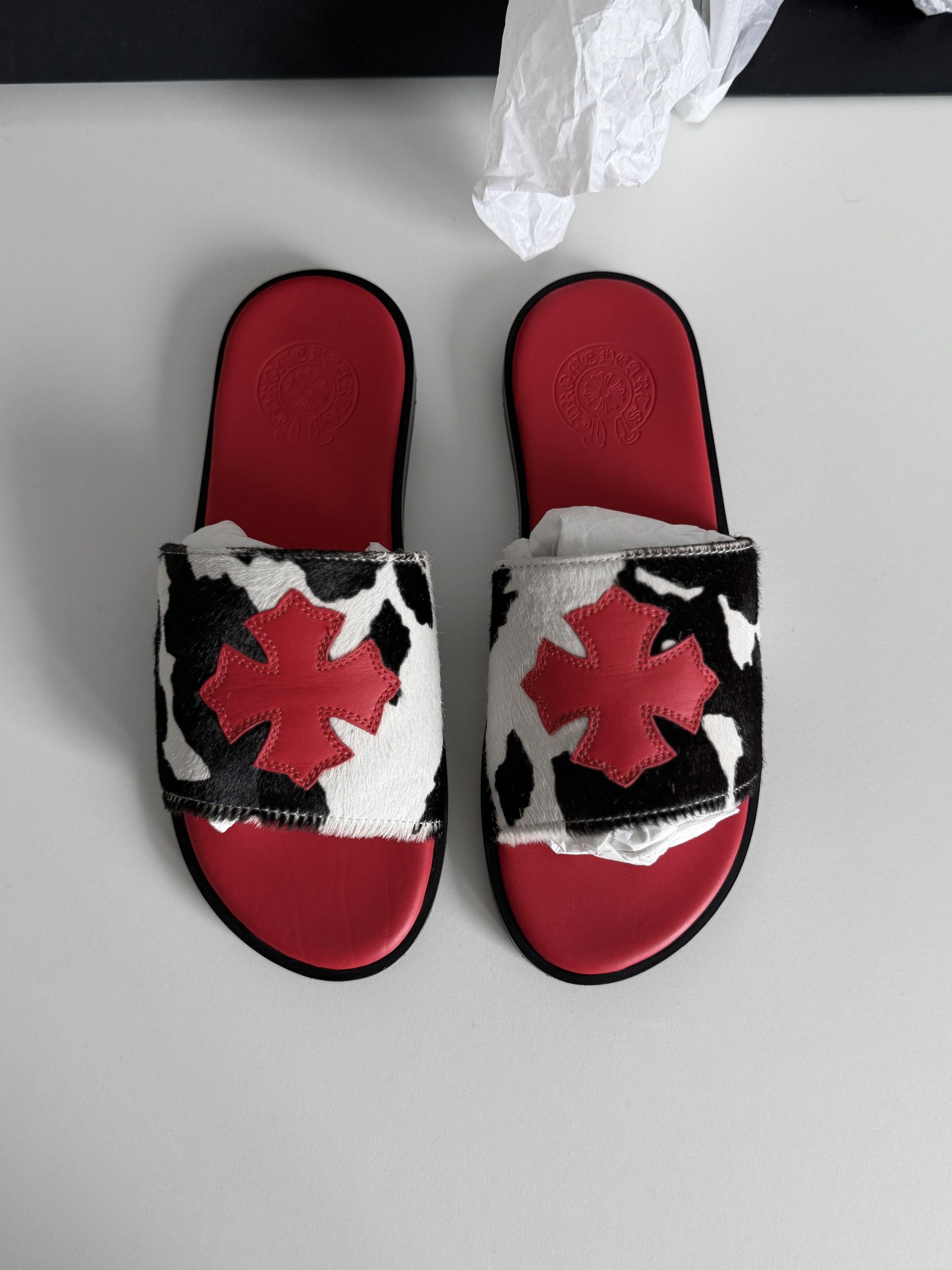 Chrome Hearts Chrome hearts Red patch cow slides Size US 7 / EU 40 - 11 Thumbnail