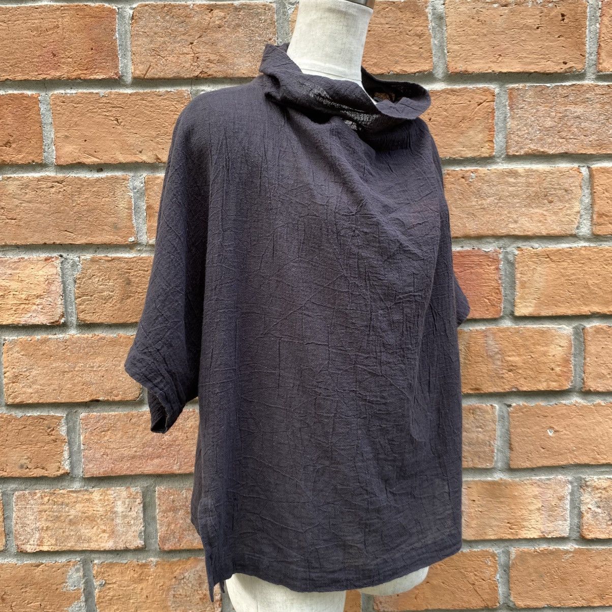 Japanese Brand bx bi eks Black Crinkled Cowl Neck Top Size XS / US 0-2 / IT 36-38 - 11 Thumbnail
