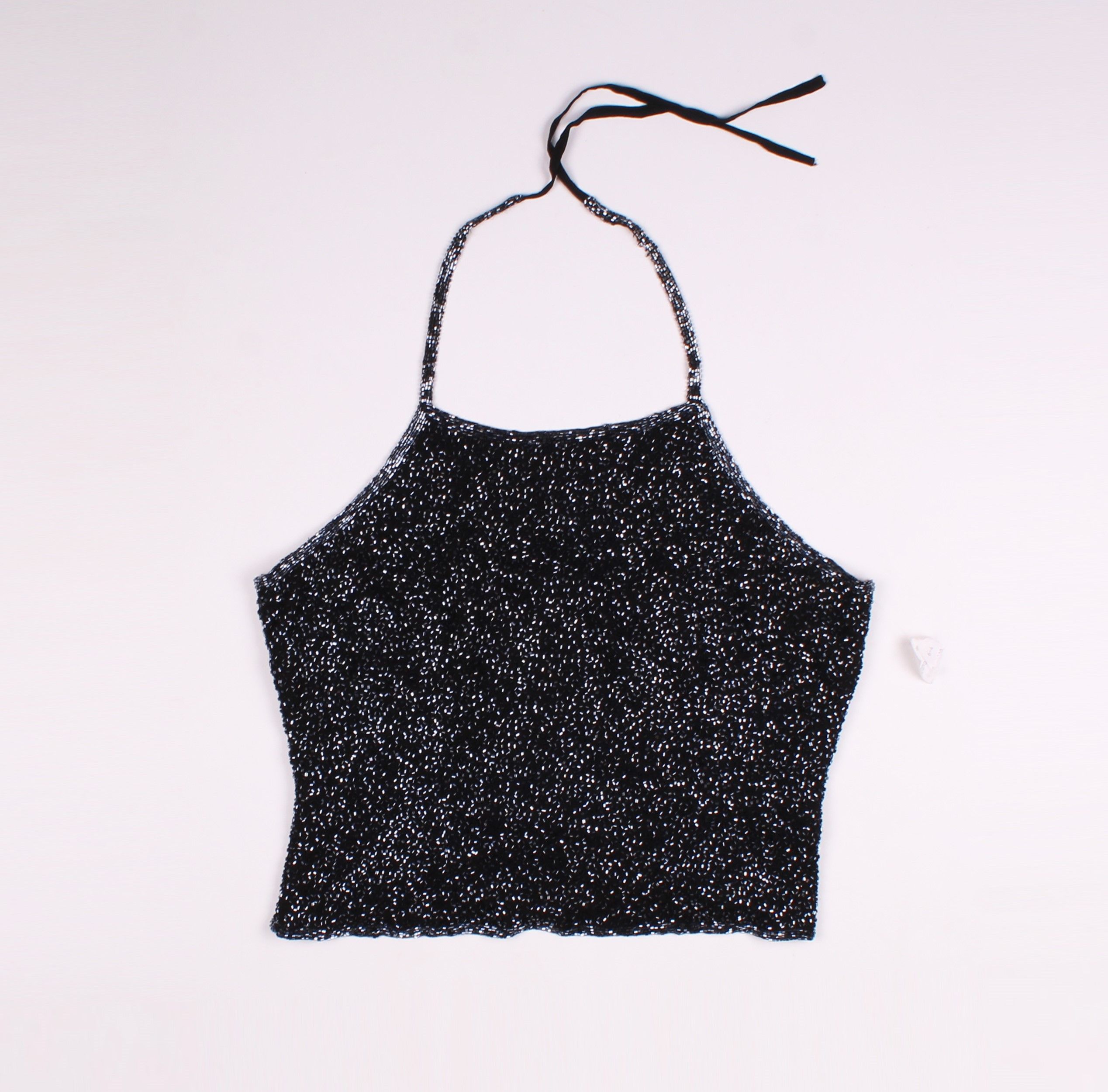 Vintage Vintage Como 90's Beaded Silk Cropped Top Size M / US 6-8 / IT 42-44 - 3 Thumbnail
