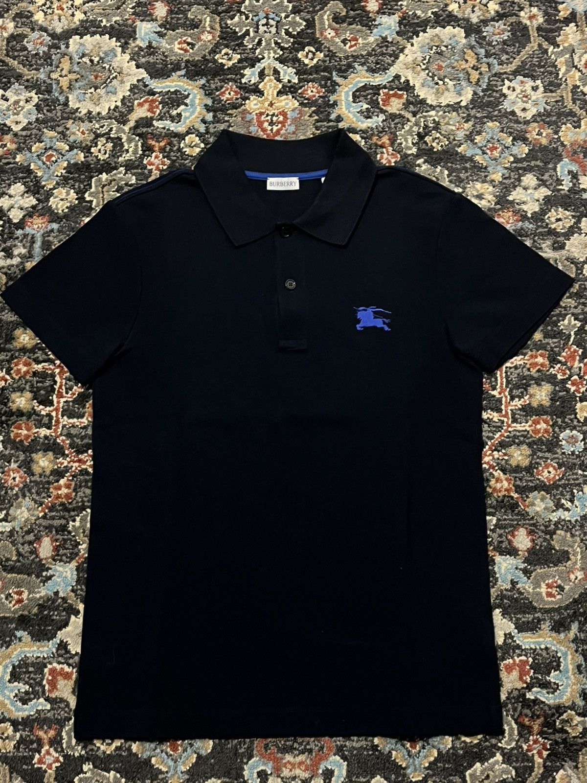 Burberry Burberry Cotton Polo Navy/Blue Size US S / EU 44-46 / 1 - 1 Thumbnail