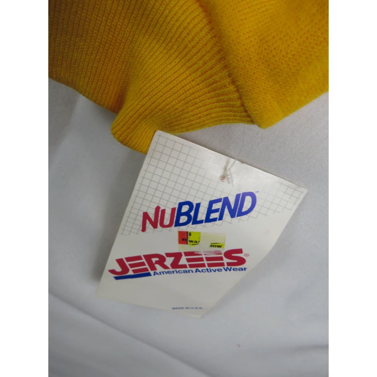 Jerzees VINTAGE JERZEES Sweatshirt 90s USA XL Yellow Crew Neck Pullover NWT Men's Long Sleeve Casualwear nublend Size US XL / EU 56 / 4 - 2 Thumbnail