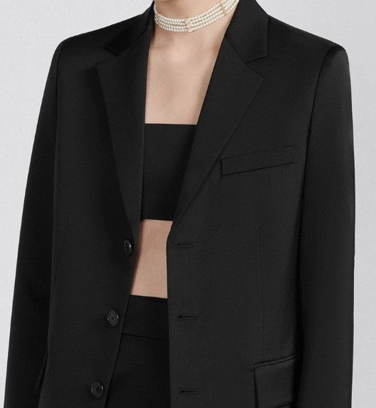 Dior o1w1db10824 Wool & Silk Blazer in Black Size M / US 6-8 / IT 42-44 - 7 Thumbnail