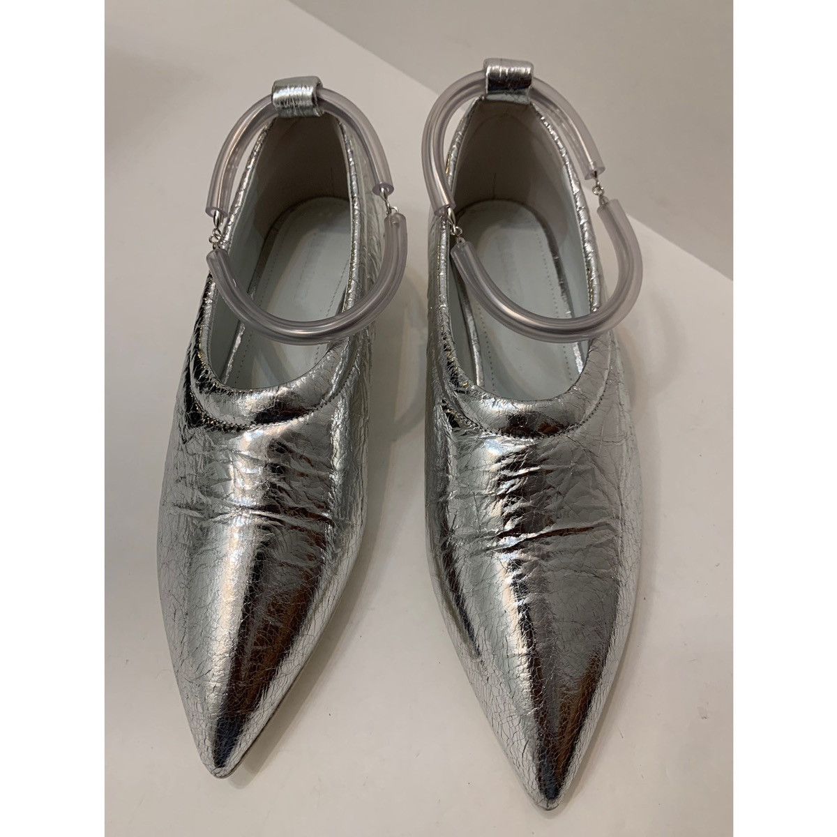 Jil Sander JIL SANDER METALLIC LEATHER BALLET FLATS SHOES Size US 8 / IT 38 - 17 Thumbnail