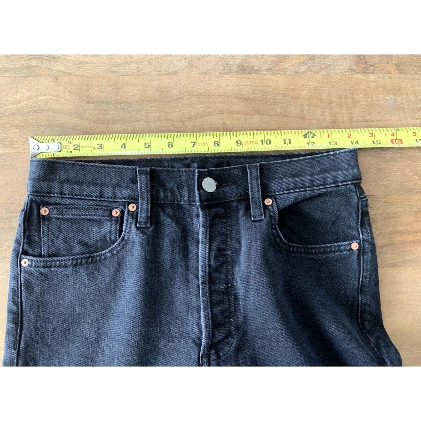 Vintage Denim Forum Womens The Yoko Black Slim Hi-Rise Jeans 28x27 90s Grunge Punk Rock Logo Size 27" / US 4 / IT 40 - 5 Thumbnail