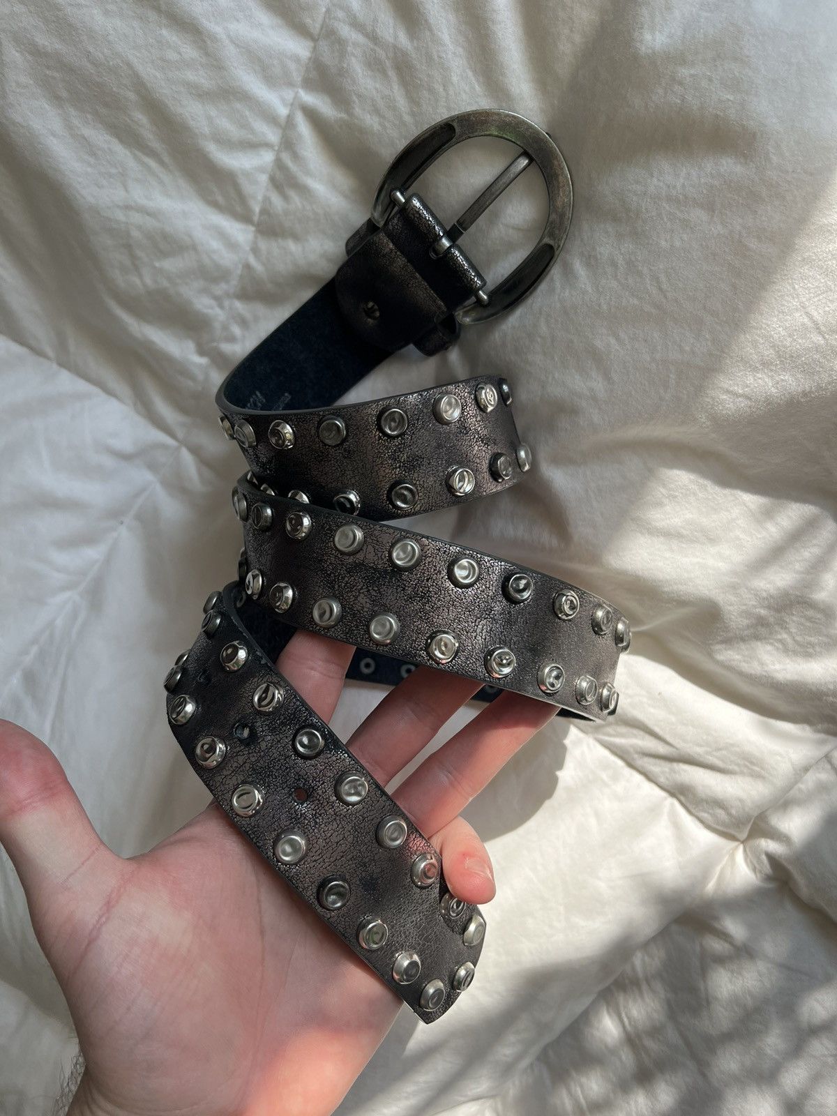 Pre-owned Hysteric Glamour X If Six Was Nine Y2k Vintage Leather Belt Bb Simon Style In Grey