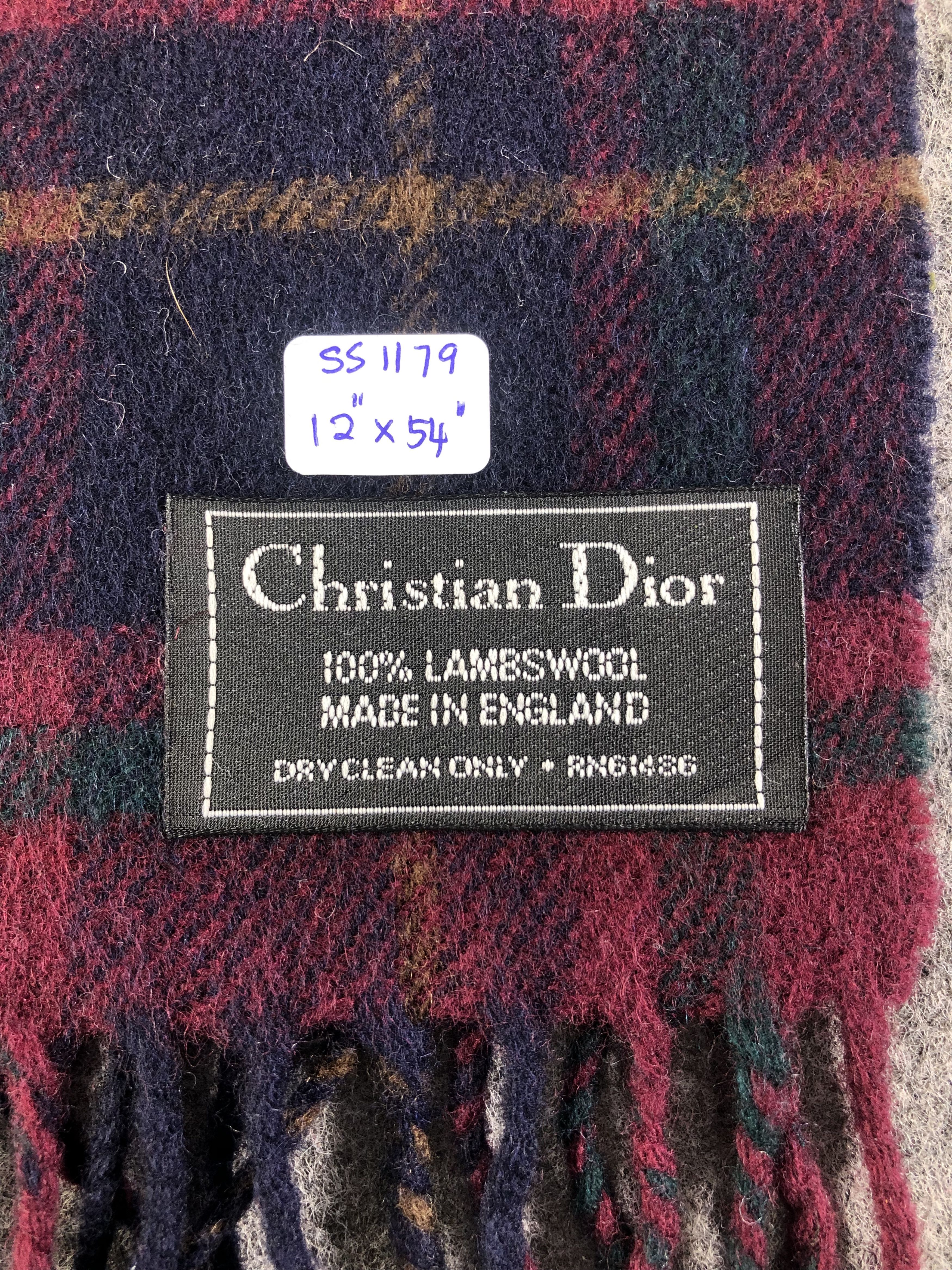 Christian Dior Tartan Scarf / Muffler / Neckwear