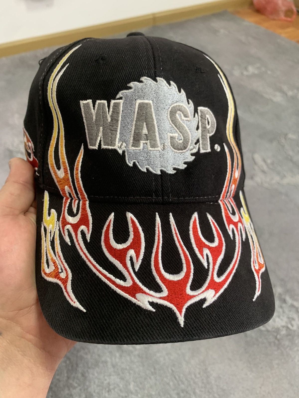 Band Tees Vintage W.A.S.P World Domination Flame Metal Black Cap Size ONE SIZE - 4 Thumbnail