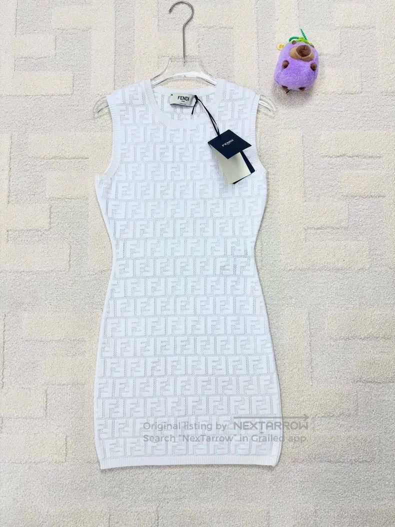Fendi Fendi White Double F Monogram Logo Knit Dress Size XS / US 0-2 / IT 36-38 - 1 Thumbnail