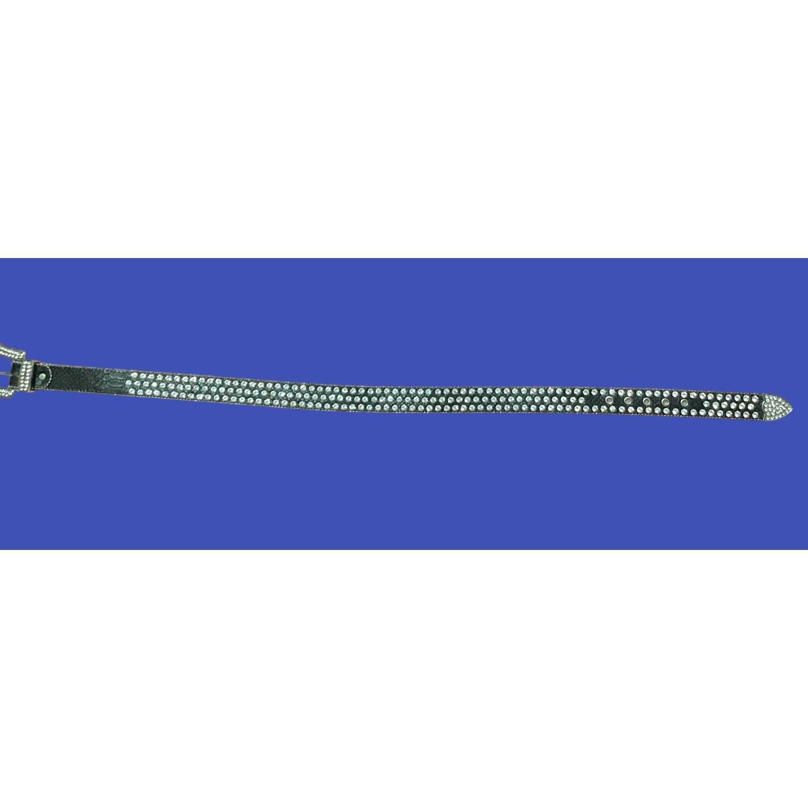 Other Barabas BK816 Black Leather Belt Silver Rhinestone Buckle Size 36 - 7 Thumbnail