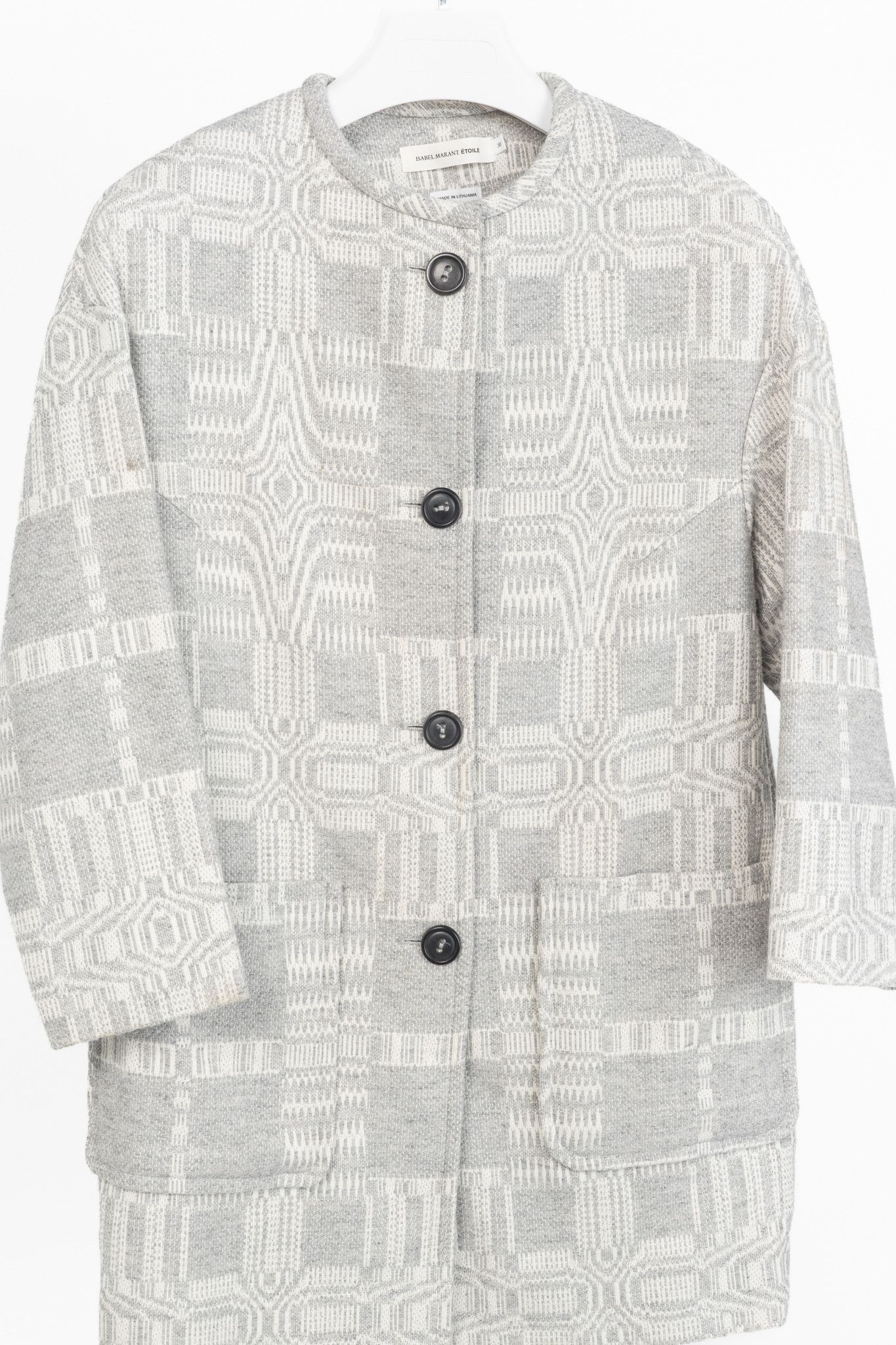 Isabel Marant Etoile Isabel Marant Etoile Aude Geometric-Jacquard Blanket Coat Size S / US 4 / IT 40 - 3 Thumbnail