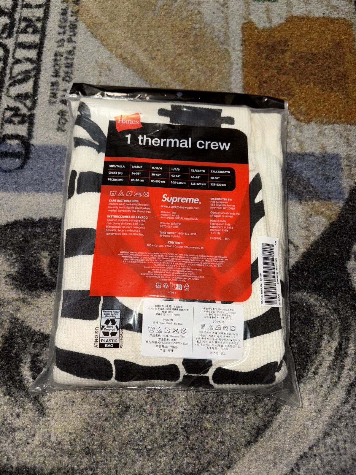 Hanes × Supreme Supreme Hanes Bones Skeleton Thermal Crew (1 Pack) Natural Size US XXL / EU 58 / 5 - 2 Thumbnail
