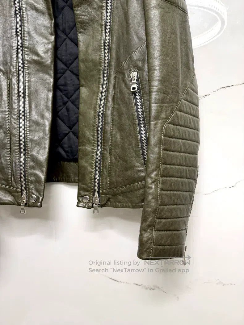 Balmain BALMAIN Military green biker leather jacket Size US S / EU 44-46 / 1 - 3 Thumbnail