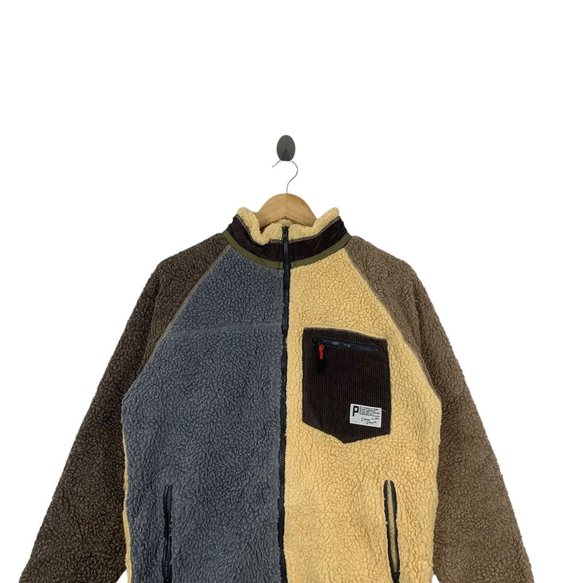 Vintage POWER TO THE PEOPLE Retro X Sherpa Fleece Jacket Windbreaker Size M / US 6-8 / IT 42-44 - 2 Thumbnail