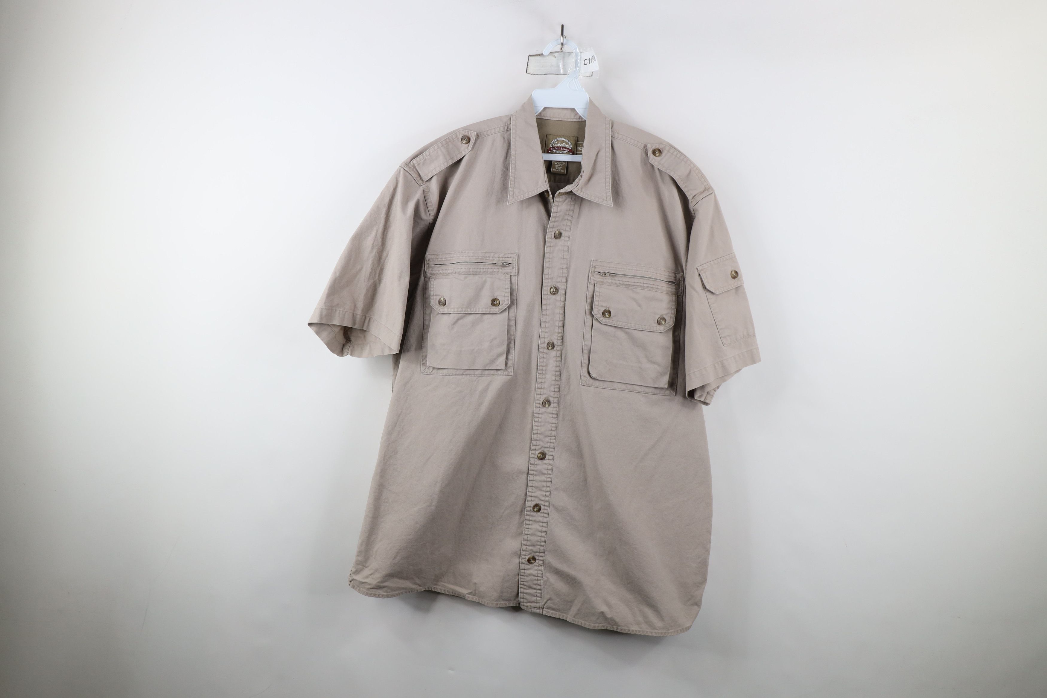Cabelas × Vintage Vintage Cabelas Faded Safari Bush Short Sleeve Button Shirt Size US L / EU 52-54 / 3 - 1 Thumbnail