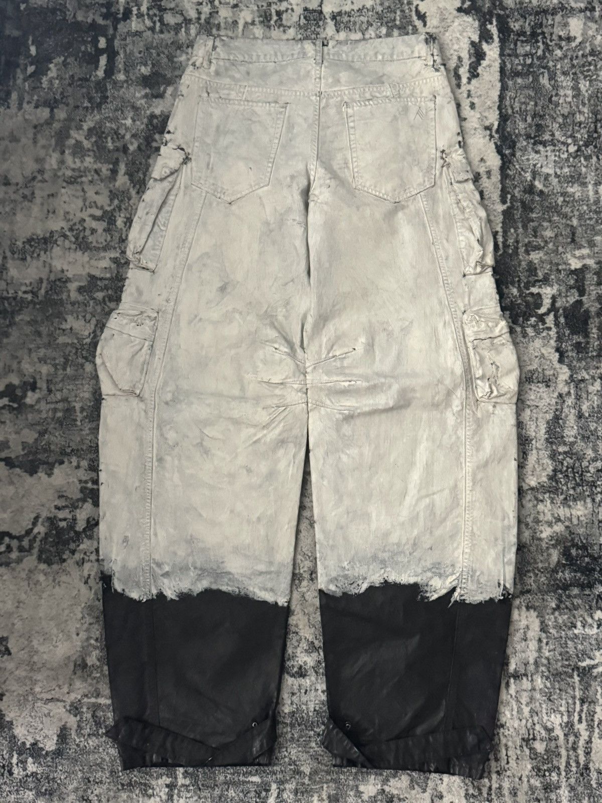 Other The Attico Runway Paint White Black Cargo Tactical Pants Size US 32 / EU 48 - 3 Thumbnail