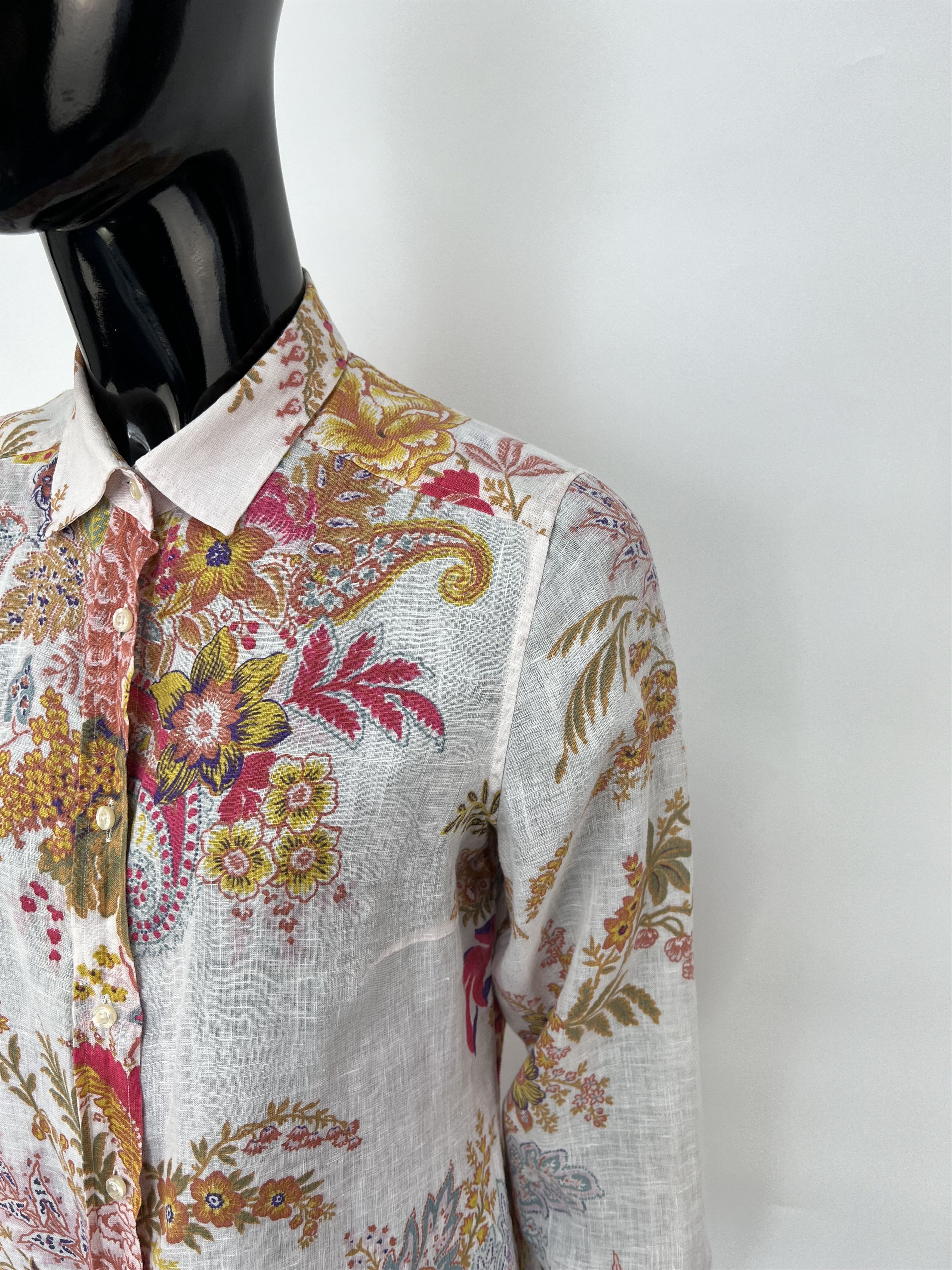 Etro Etro Women's Linen Paisley Long Sleeve Button Up Shirt Size M / US 6-8 / IT 42-44 - 6 Thumbnail