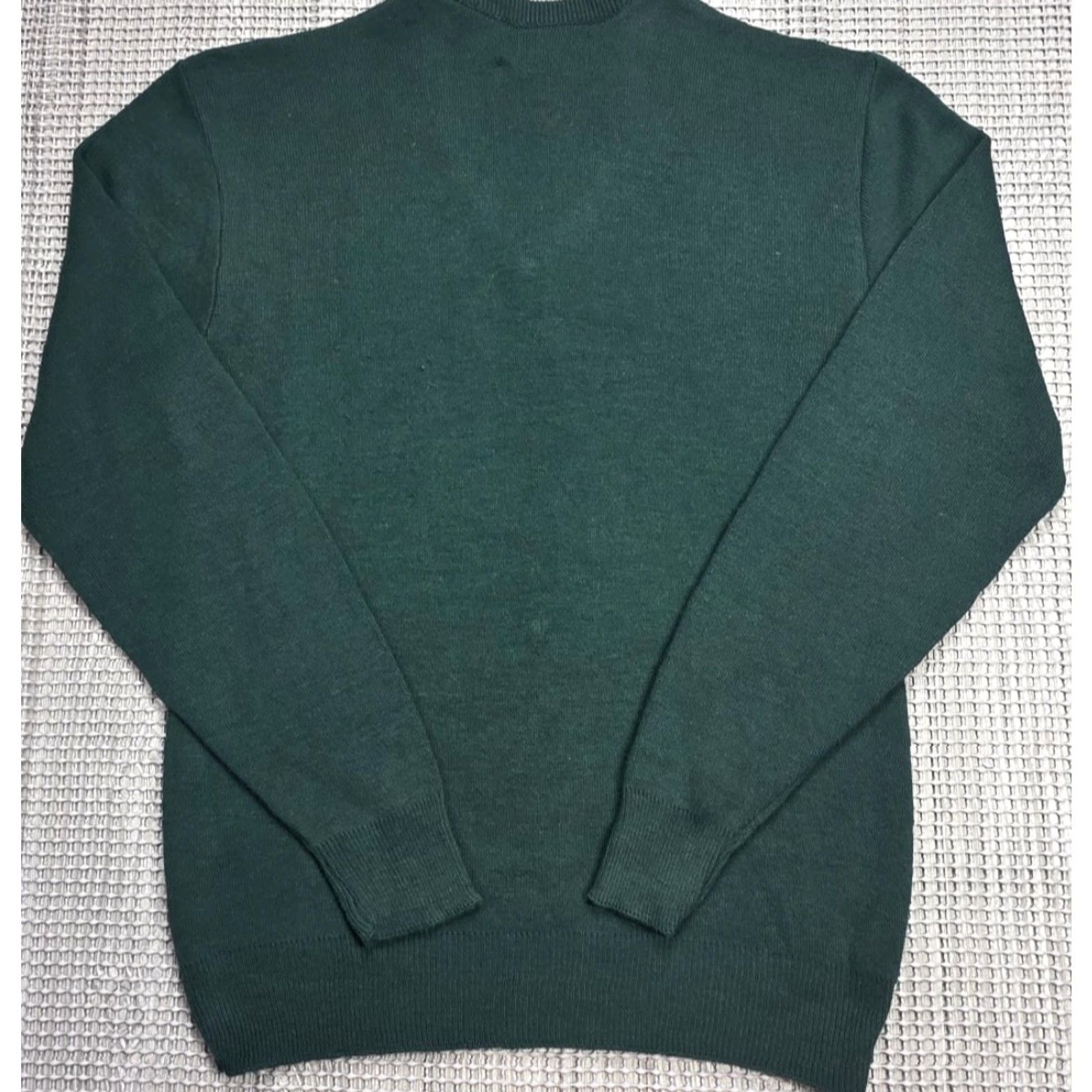 Vintage VINTAGE Robert Bruce Mens L V-Neck Sweater Wool Green USA Union Made Long Sleeve Size US L / EU 52-54 / 3 - 7 Thumbnail