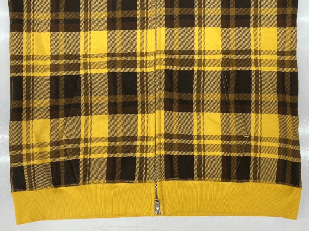 Bape Y2K Bape Yellow Black Plaid Zip Hoodie M Size US M / EU 48-50 / 2 - 4 Thumbnail