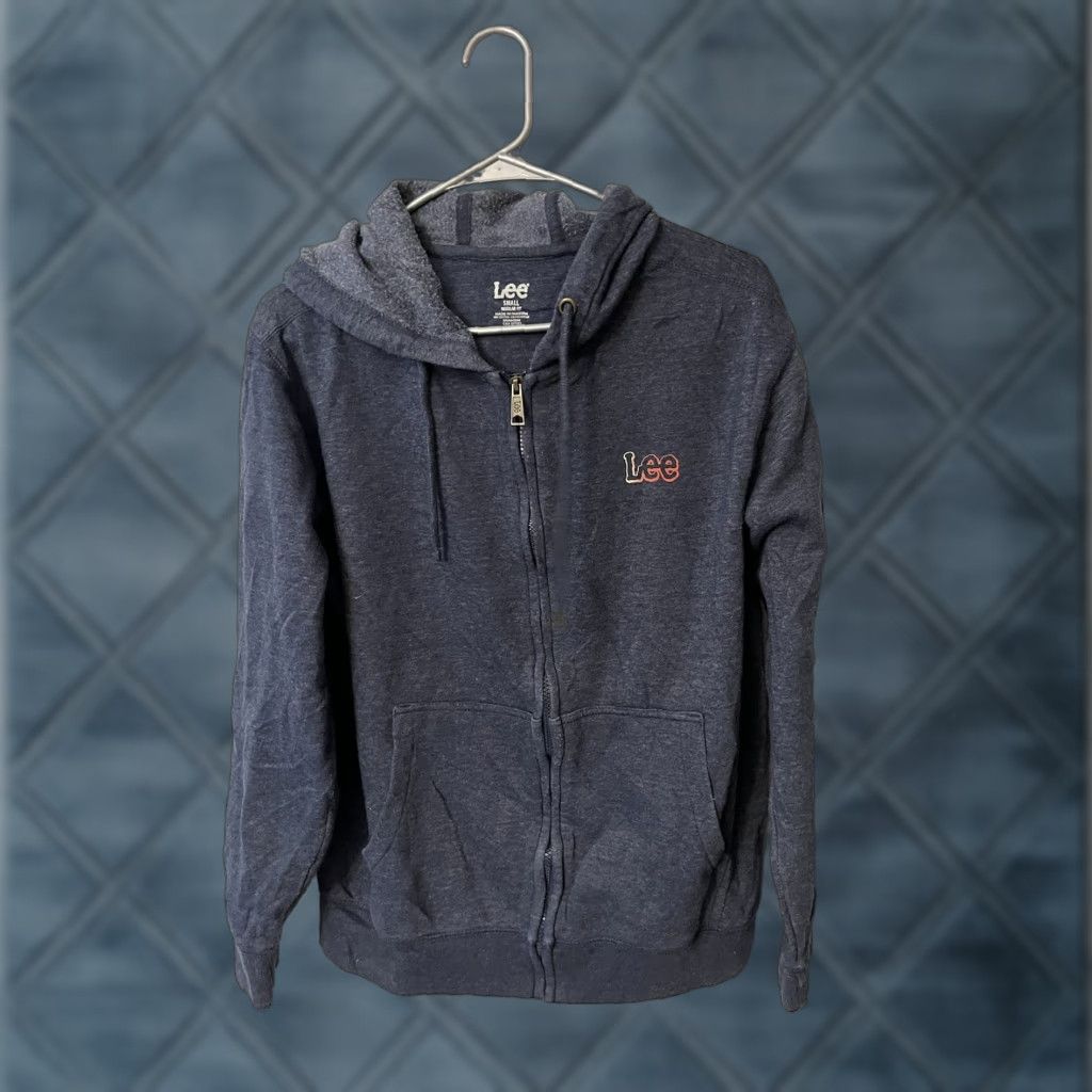 Lee VINTAGE 90s Lee Hoodie Navy Logo Full Zip Mens Sweatshirt Size S Blue Size US S / EU 44-46 / 1 - 1 Thumbnail
