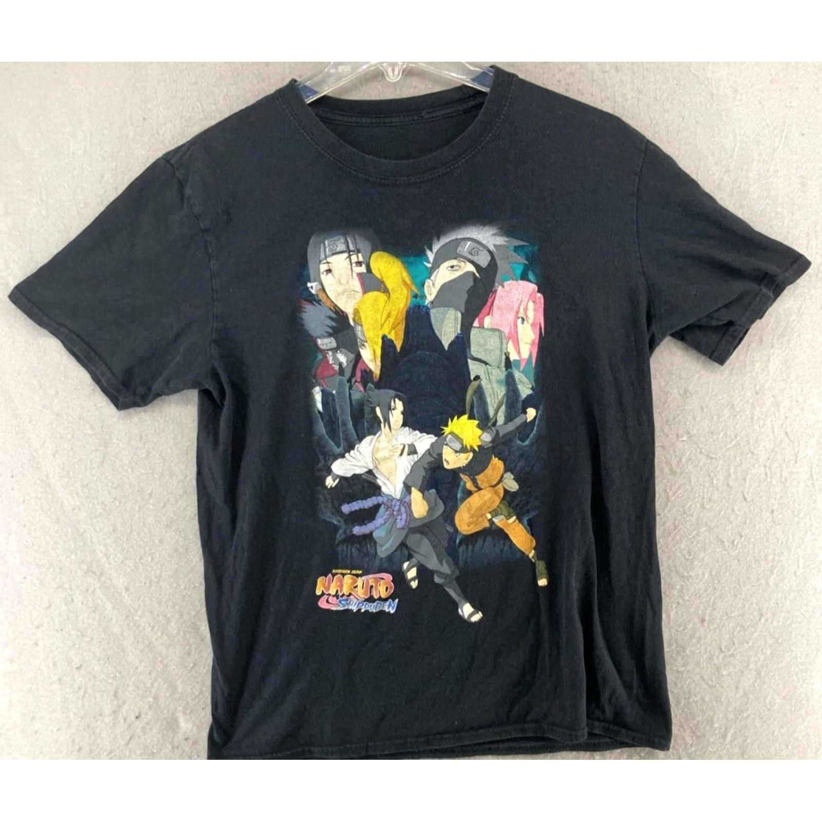 Vintage Naruto Shippuden Mens TShirt Medium Anime Cartoon Shirt Men M Black Cotton Jersey Graphic Print Short Sleeve Crew Neck T-Shirt 2020s Size US M / EU 48-50 / 2 - 2 Thumbnail