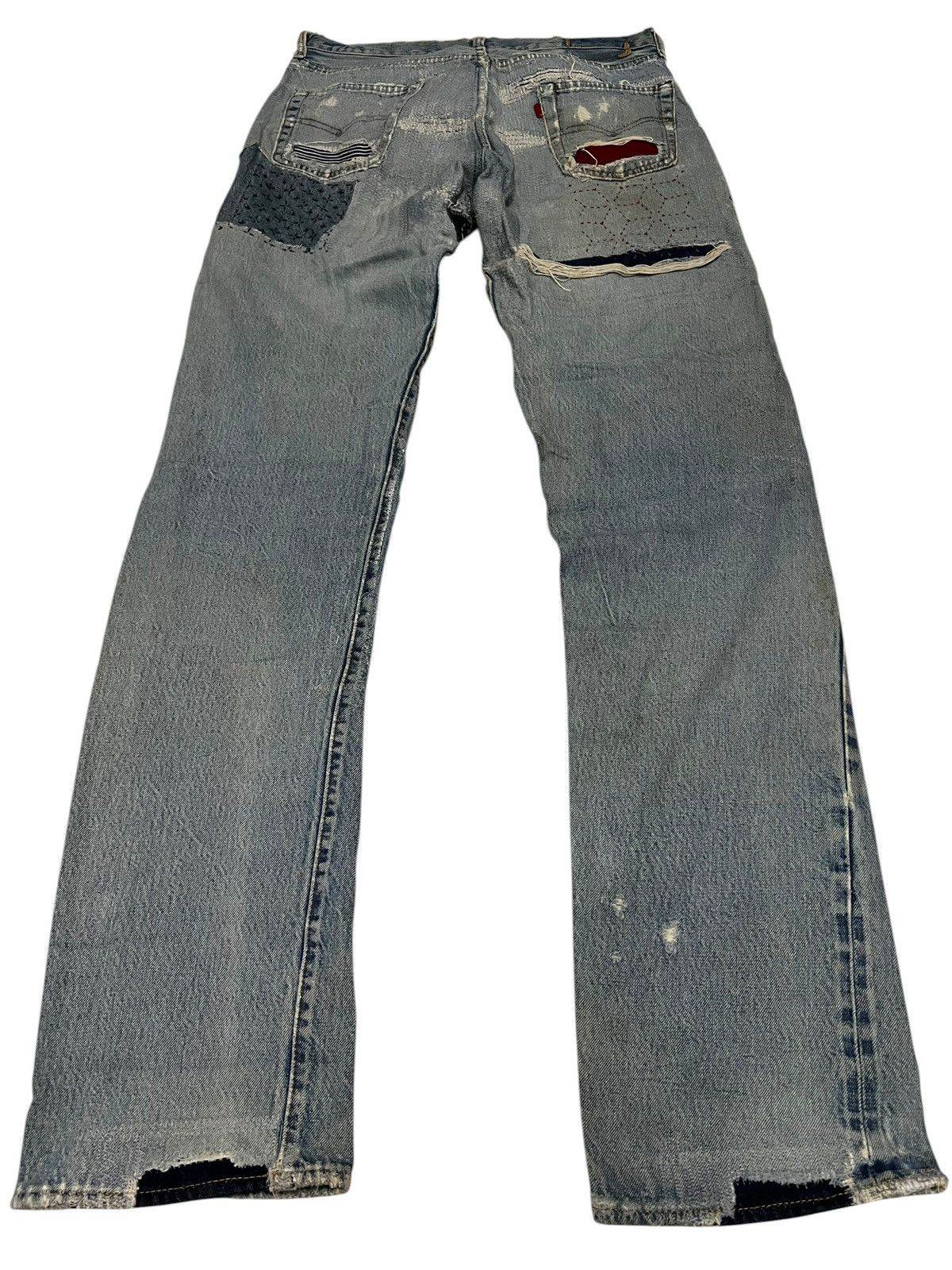 Levi's Reconstruc💥Vintage 70’Levis 501 Rindem Selvedge Sashiko Boro Size US 32 / EU 48 - 2 Thumbnail