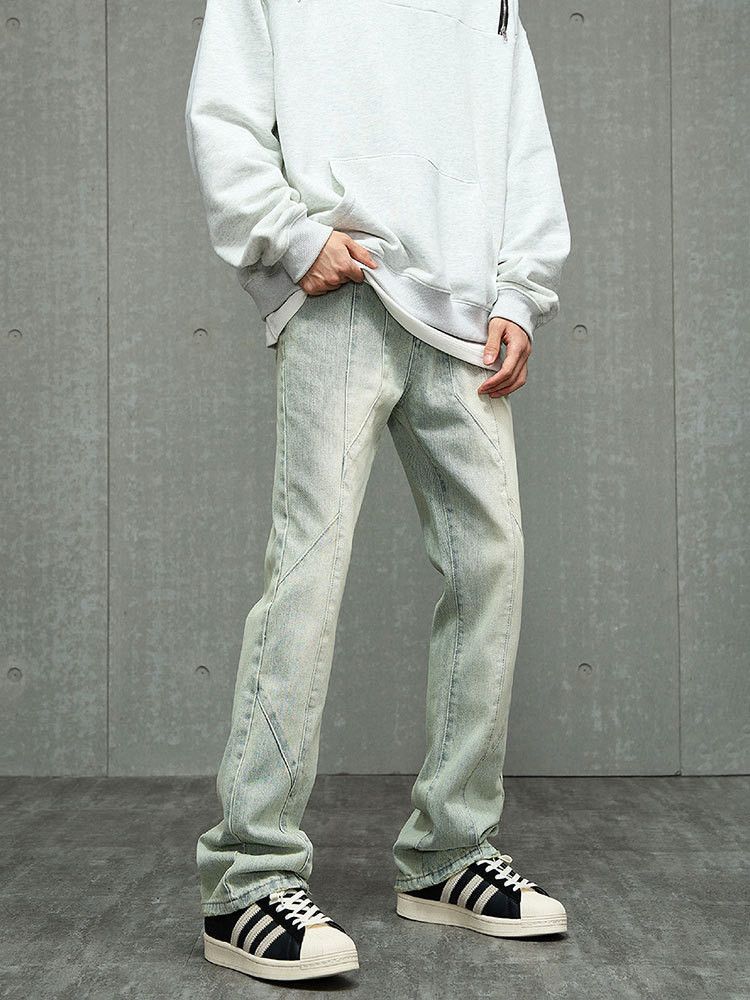 Japanese Brand × Jean Men's American high street washed distressed patchwork jeans Size US 32 / EU 48 - 3 Thumbnail