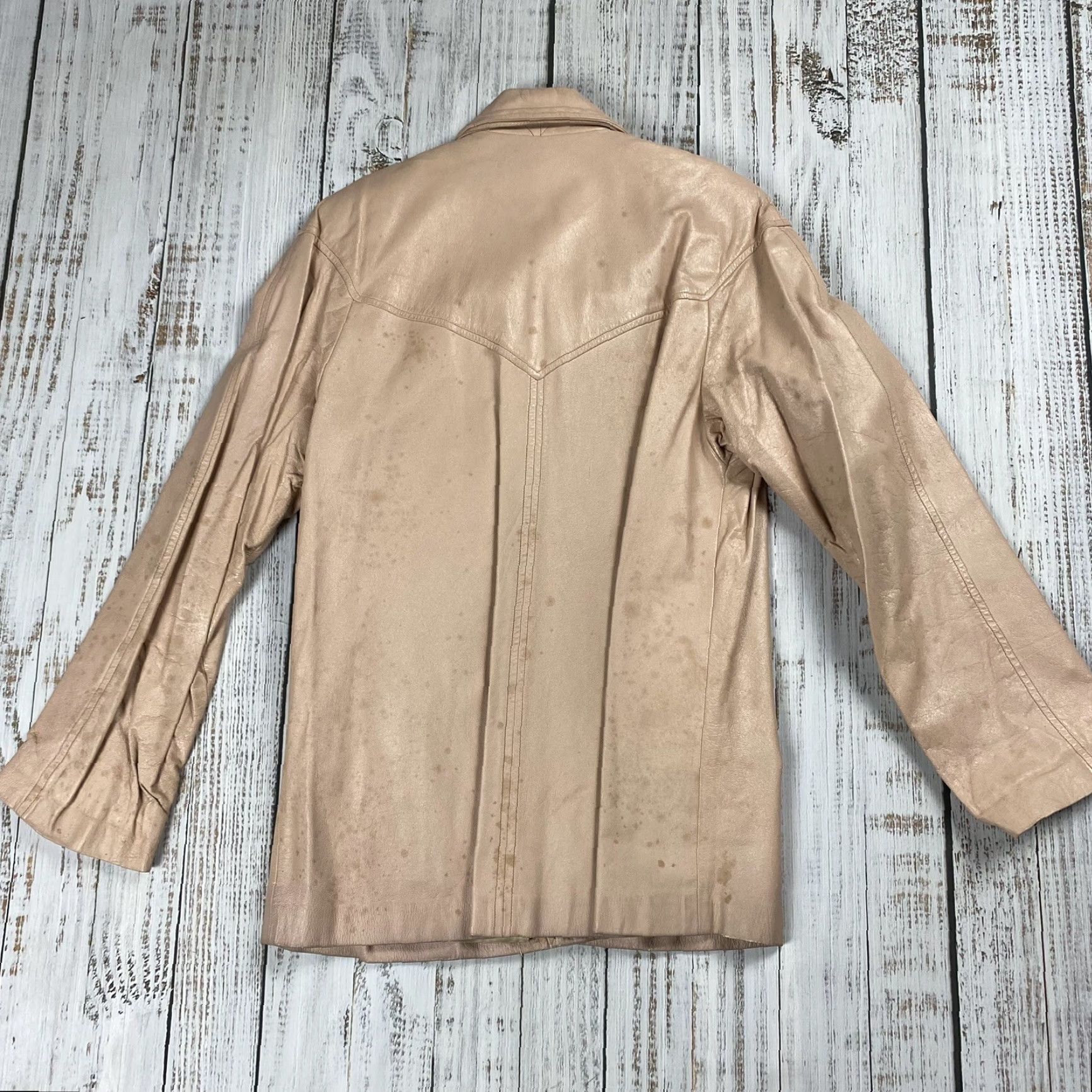 Vintage VINTAGE ALBERT ALFUS 1960s Leather Jacket M/L ROSE PINK TAN Mod/GoGo Womens Size M / US 6-8 / IT 42-44 - 8 Thumbnail