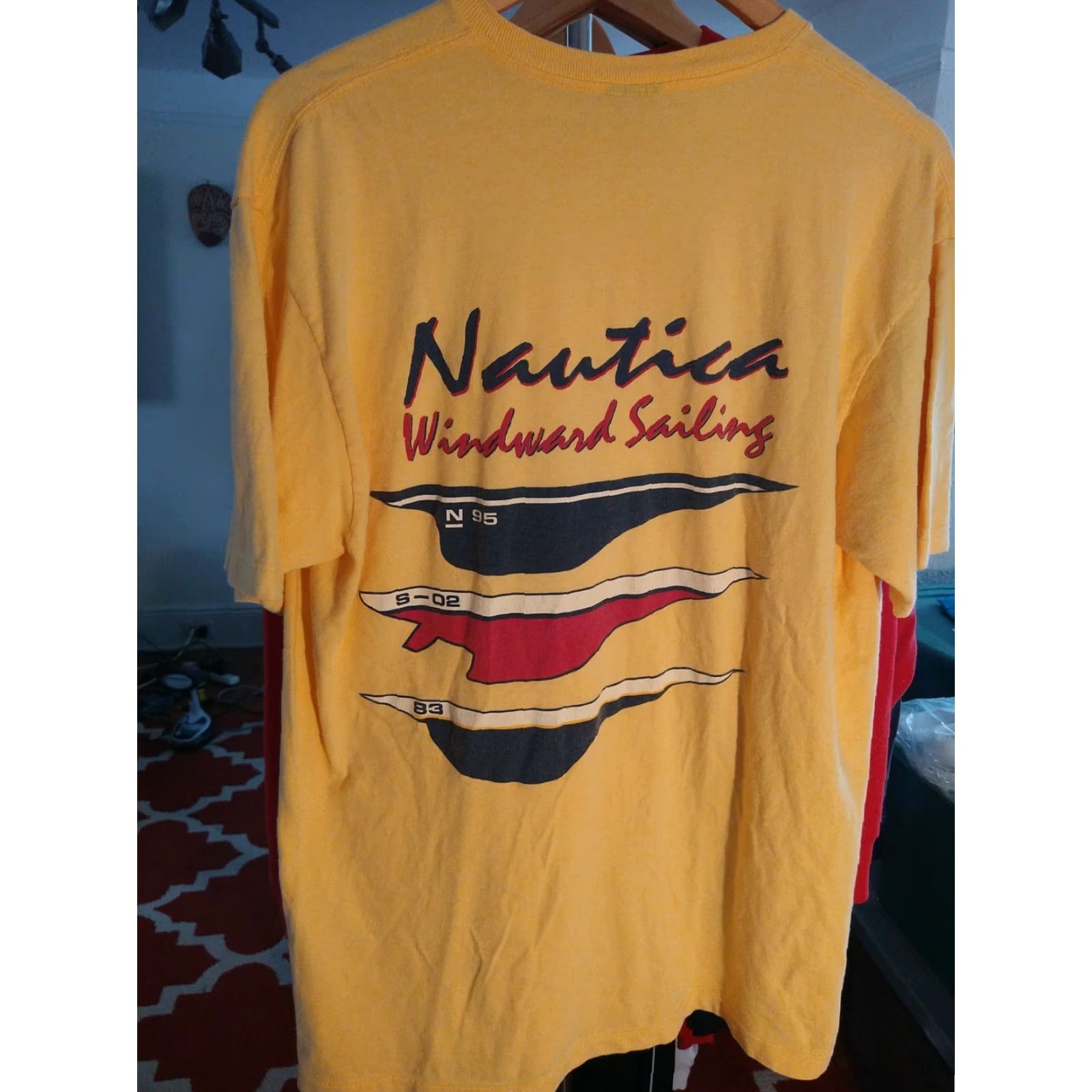 Nautica VINTAGE Nautica Windward Sailing Martinique To Grenada Made In USA Size M grail Shirt Yellow 1990s Mens Size US M / EU 48-50 / 2 - 4 Thumbnail