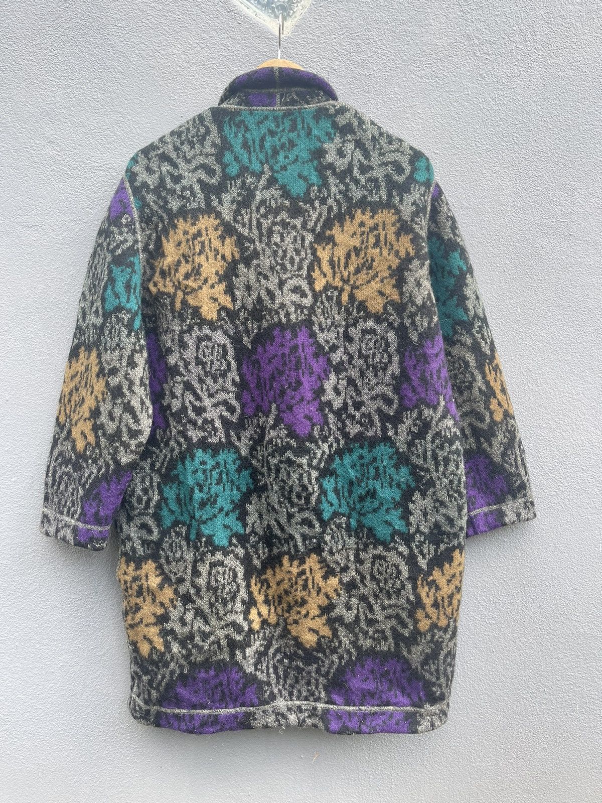 Designer Vintage Castleberry New York Wool Jacket Bold Floral Pattern Size L / US 10 / IT 46 - 10 Thumbnail
