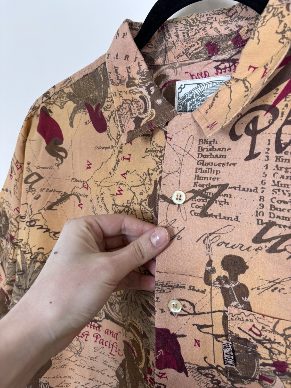 Gianfranco Ferre Vintage Gianfranco Ferre Men’s Map AOP Short Sleeve Shirt Size US XL / EU 56 / 4 - 5 Thumbnail