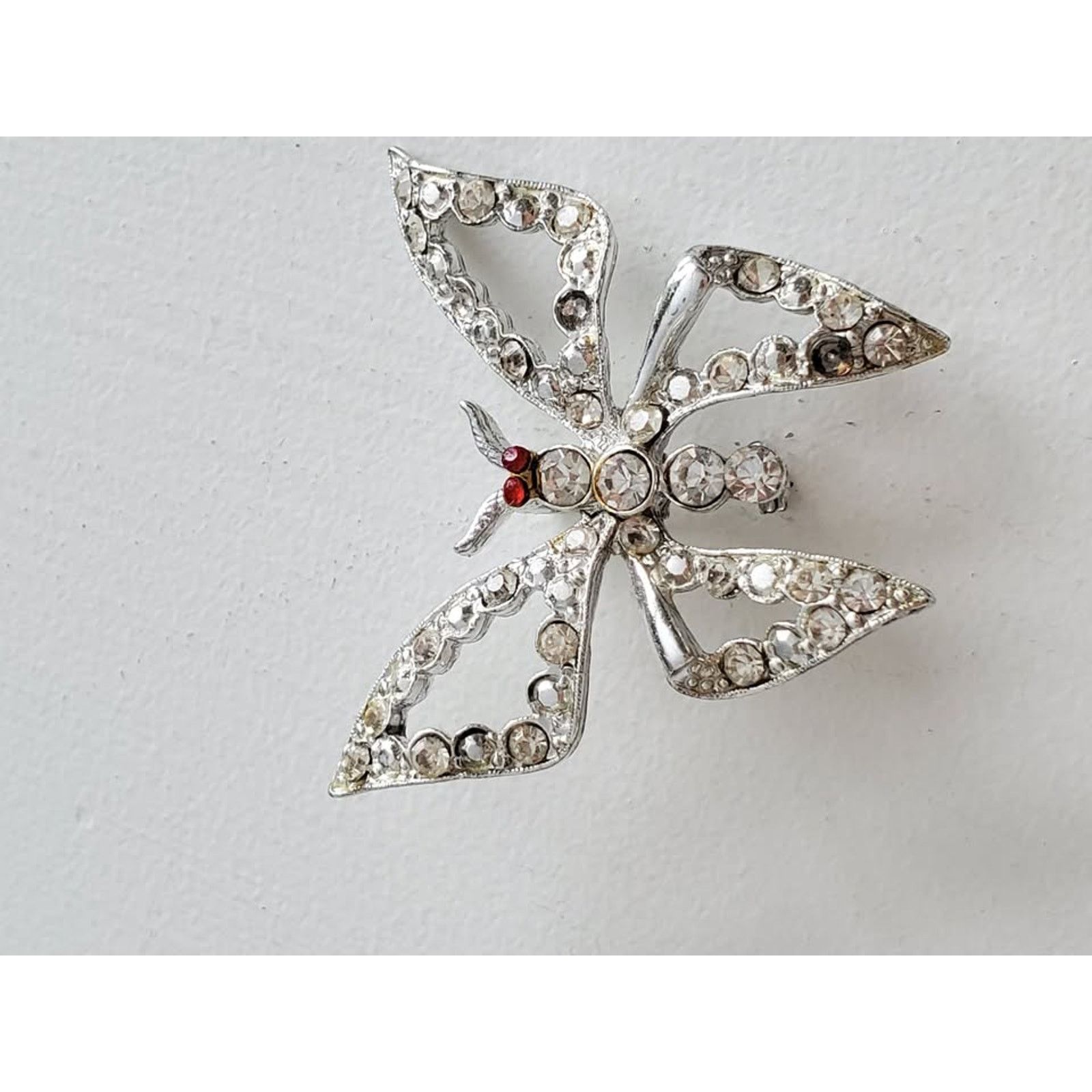 Other Vintage Red and Clear Rhinestone Butterfly Brooch Size ONE SIZE - 4 Thumbnail