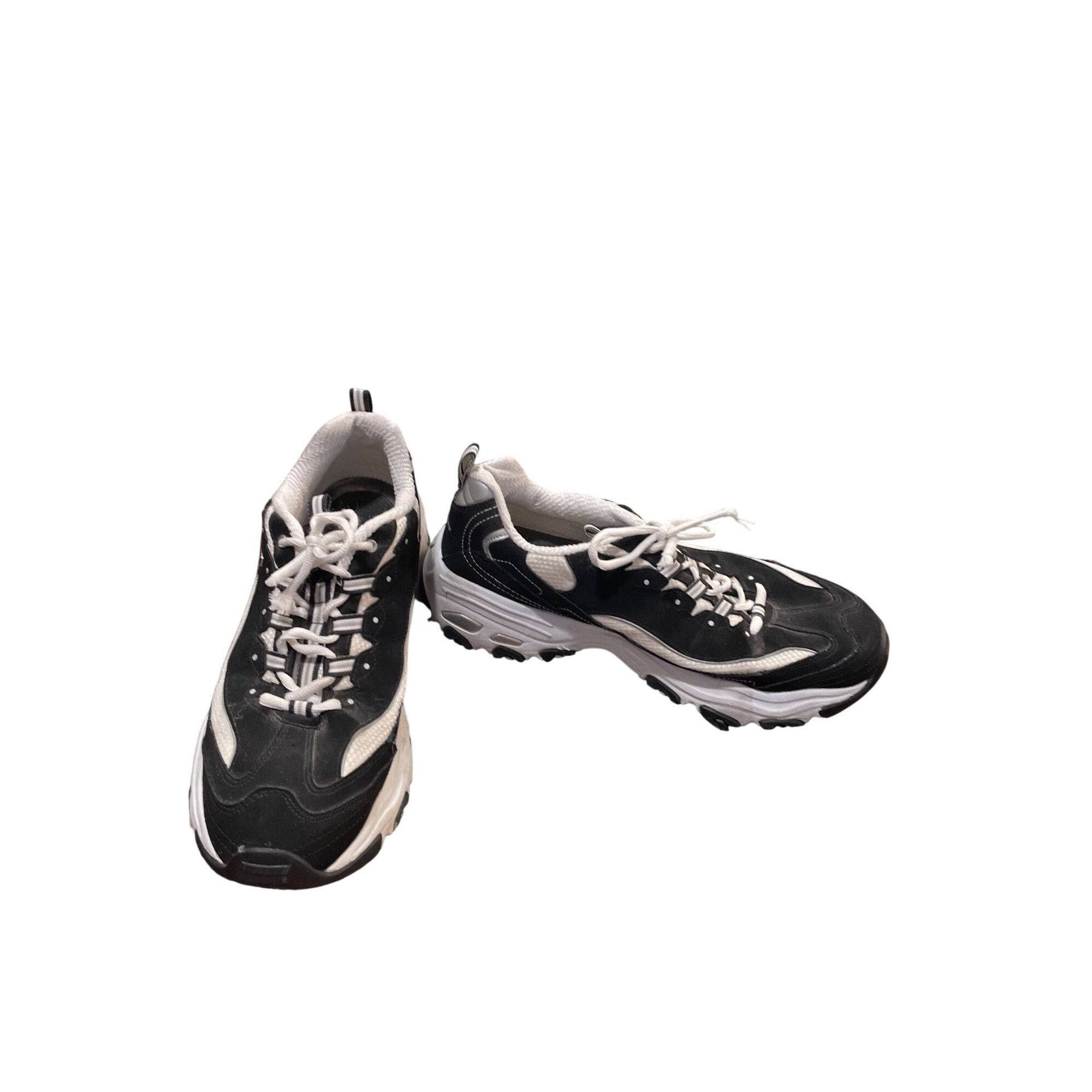 SKECHERS Skechers D'lites mens black white leather low top sneakers s Size US 10.5 / EU 43-44 - 1 Thumbnail