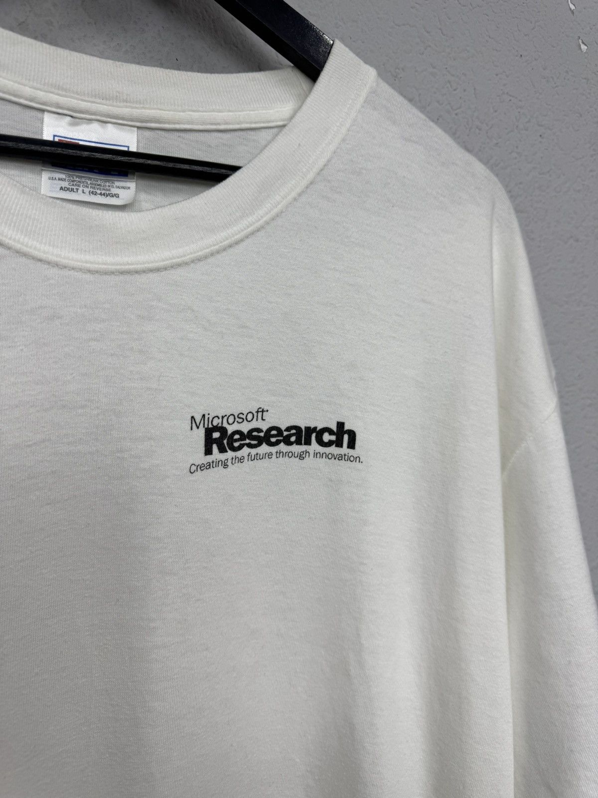 Hanes Vintage Microsoft T-Shirt 90s White Rare USA Google Size US L / EU 52-54 / 3 - 5 Thumbnail