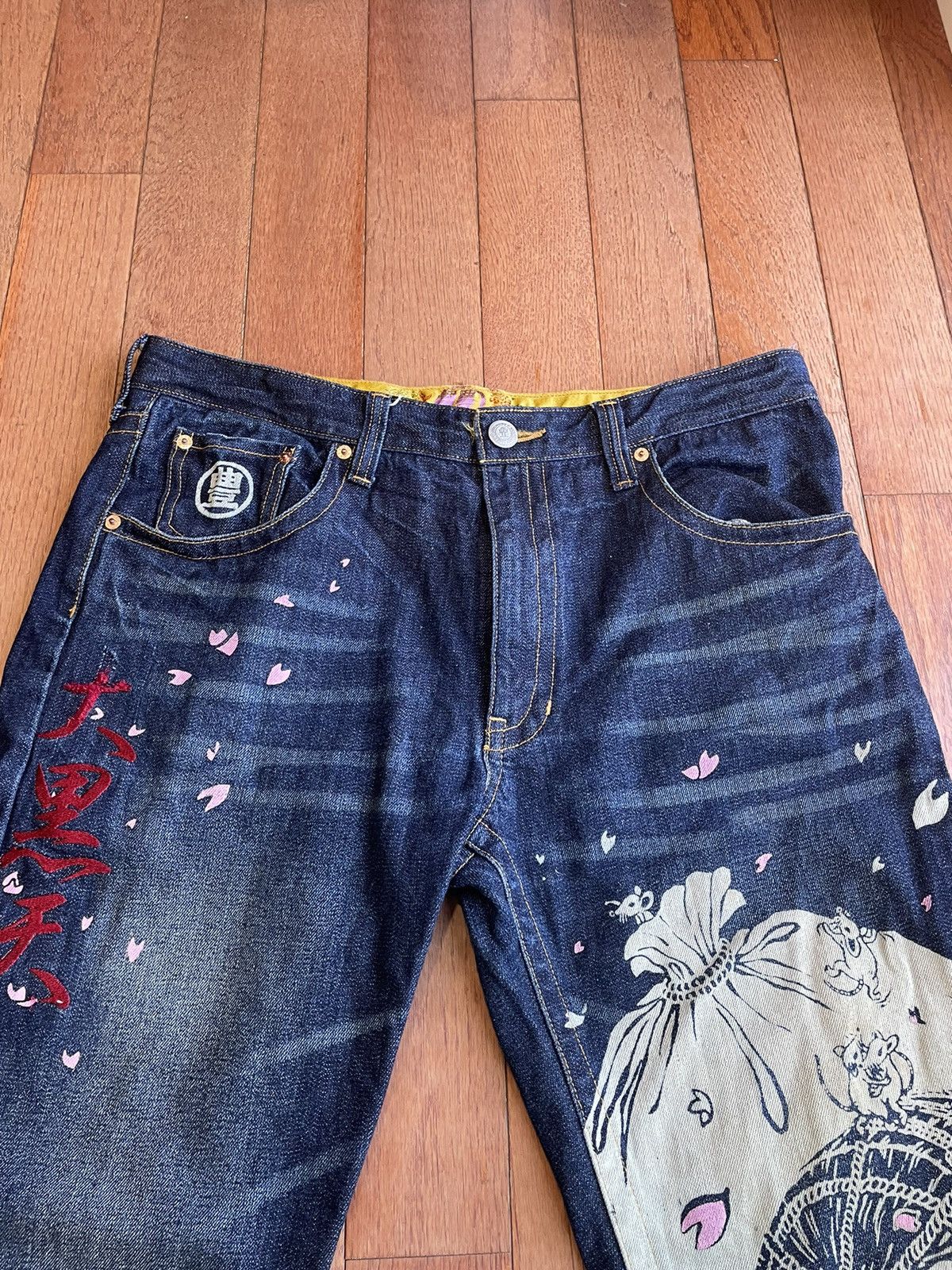 Japanese Brand Vintage Buden Shoten Japan Printed Graphic Jeans Rare 36x32 Size US 36 / EU 52 - 8 Thumbnail