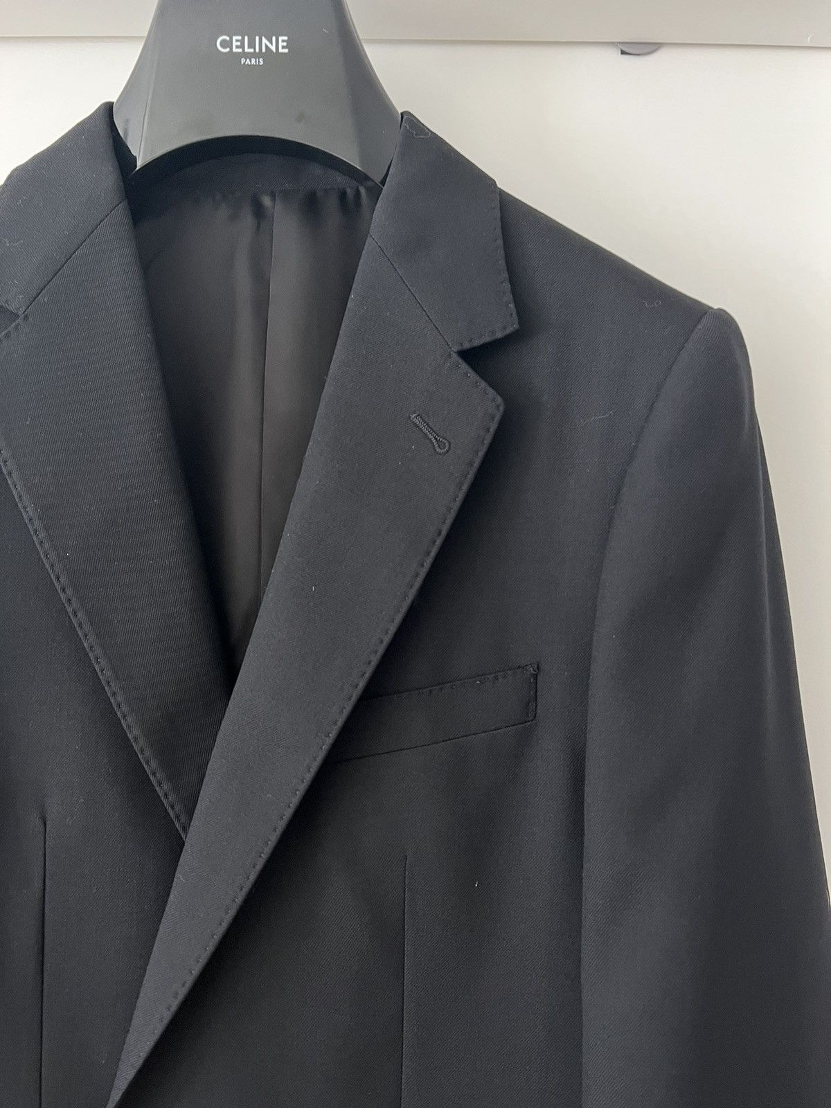 Celine × Hedi Slimane Classic 2 Buttons Gabardine Wool Jacket sz52 Size 48S - 2 Thumbnail