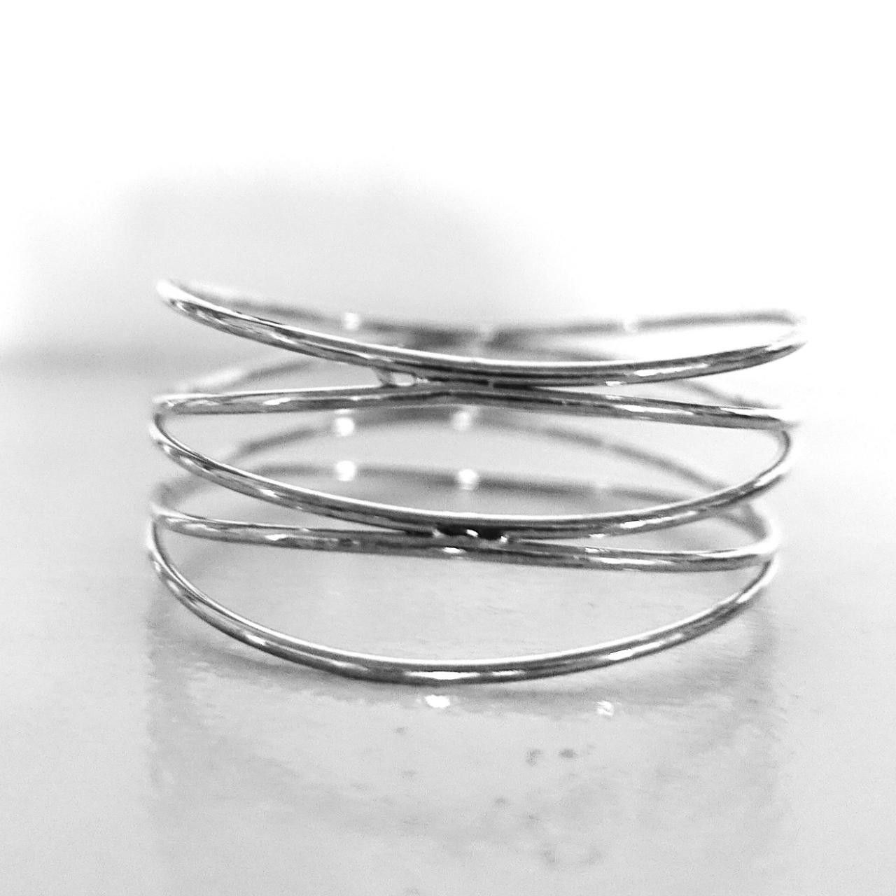 Vintage Silver tone 5 Strand Bracelet Size ONE SIZE - 2 Thumbnail