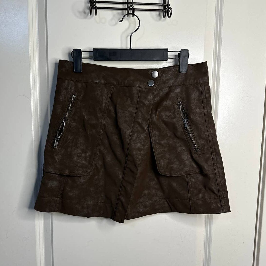 Other 21 Saints Brown Faux Suede Mini Wrap Skirt Size Medium Size 29" - 1 Thumbnail