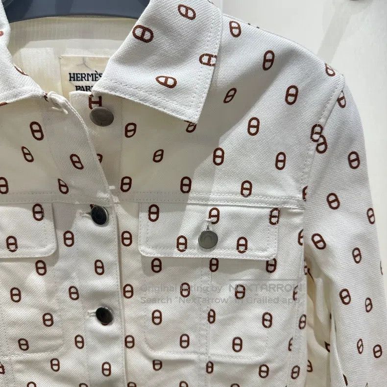 Hermes Hermes White Pig Nose Denim Jacket Size XS / US 0-2 / IT 36-38 - 4 Thumbnail