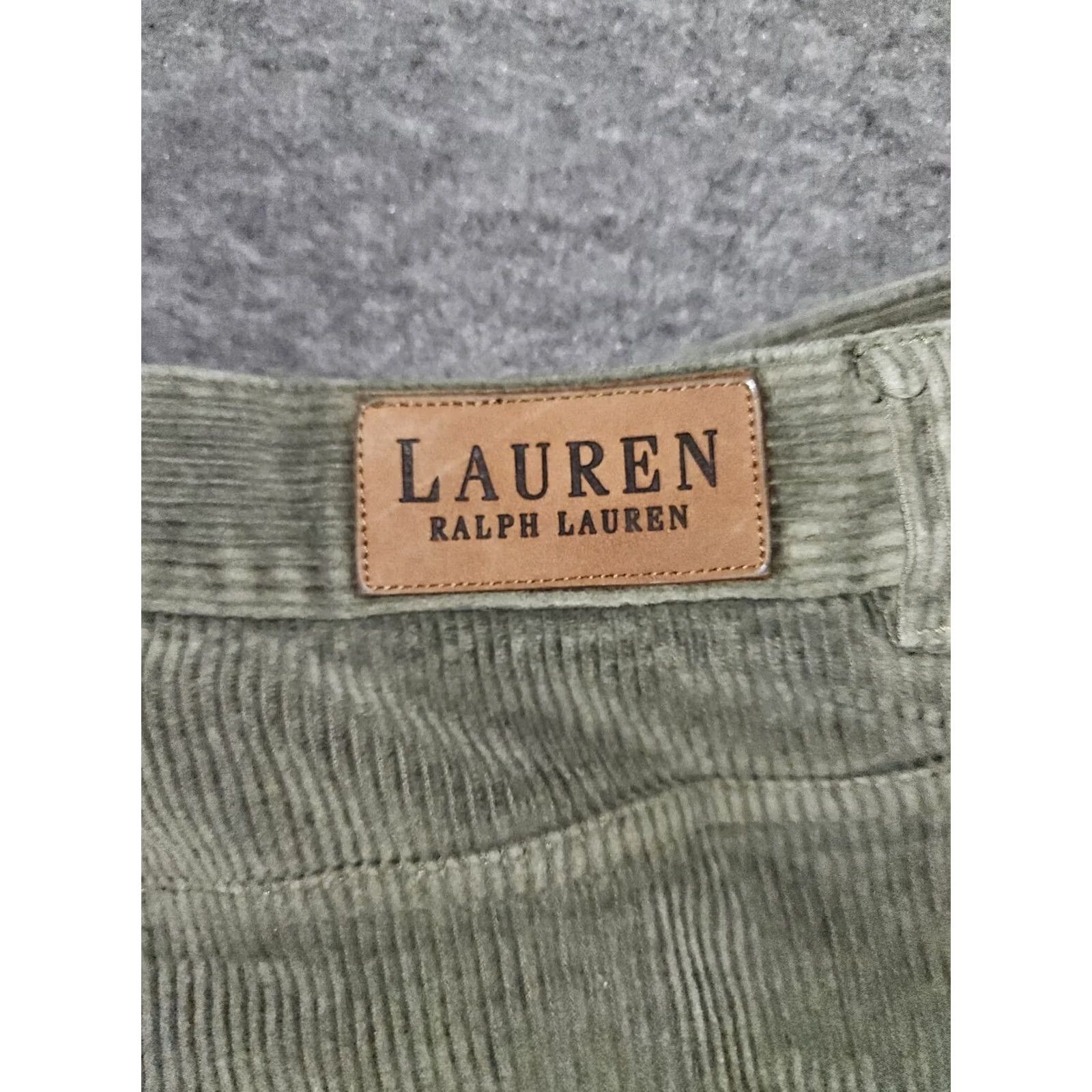 Ralph Lauren VINTAGE Lauren Ralph Lauren Corduroy Pants Womens 16 Olive High Rise 90s Straight Leg Pants Womens Mens Girls Size 38" / US 16 / IT 52 - 6 Thumbnail