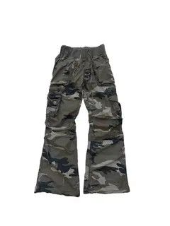 Jean Cargo Multi Pocket Flare Pants Sweatpants Trousers Size US 30 / EU 46 - 2 Thumbnail