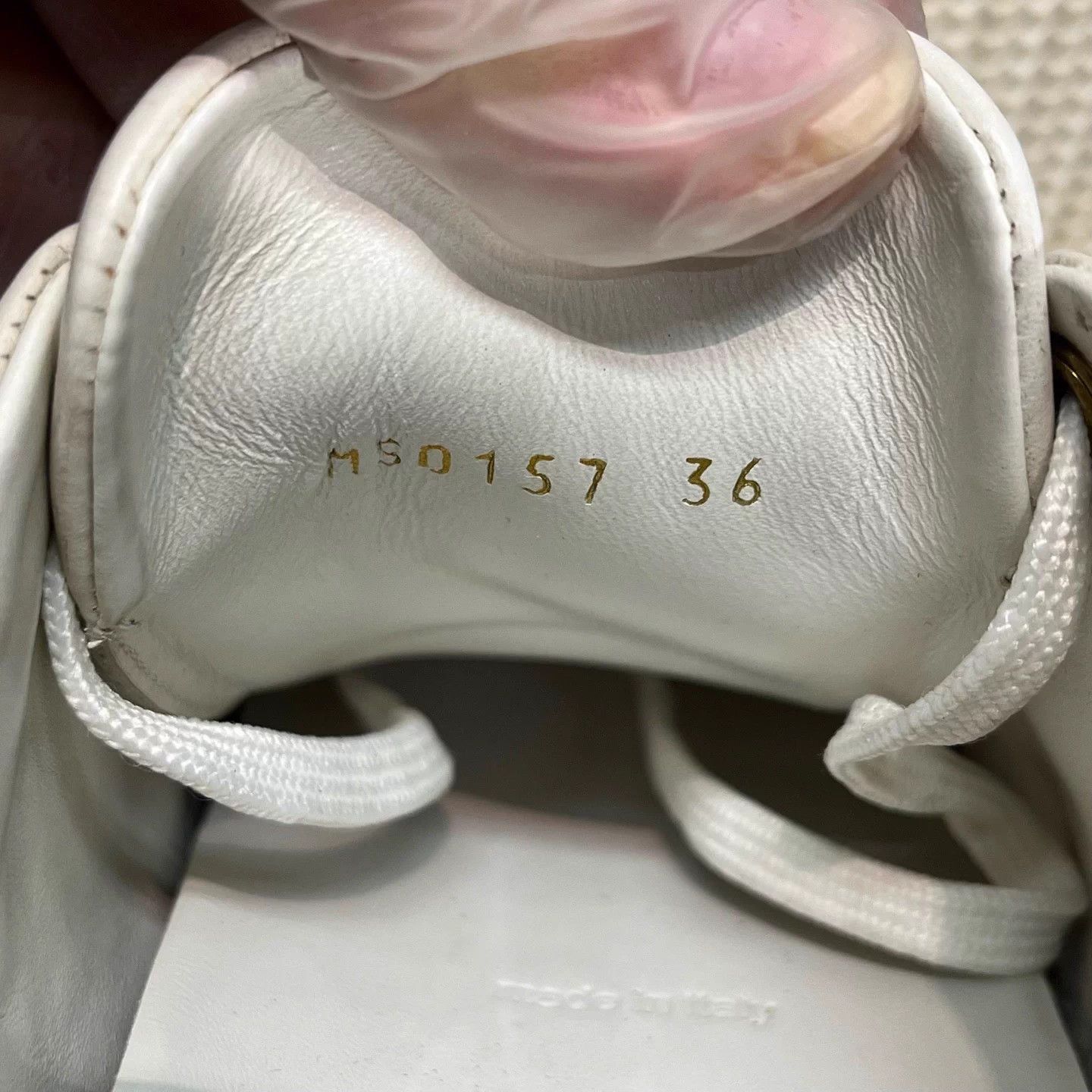 Louis Vuitton LV Women's Metallic Buckle White Sneakers Size US 5 / IT 35 - 7 Thumbnail