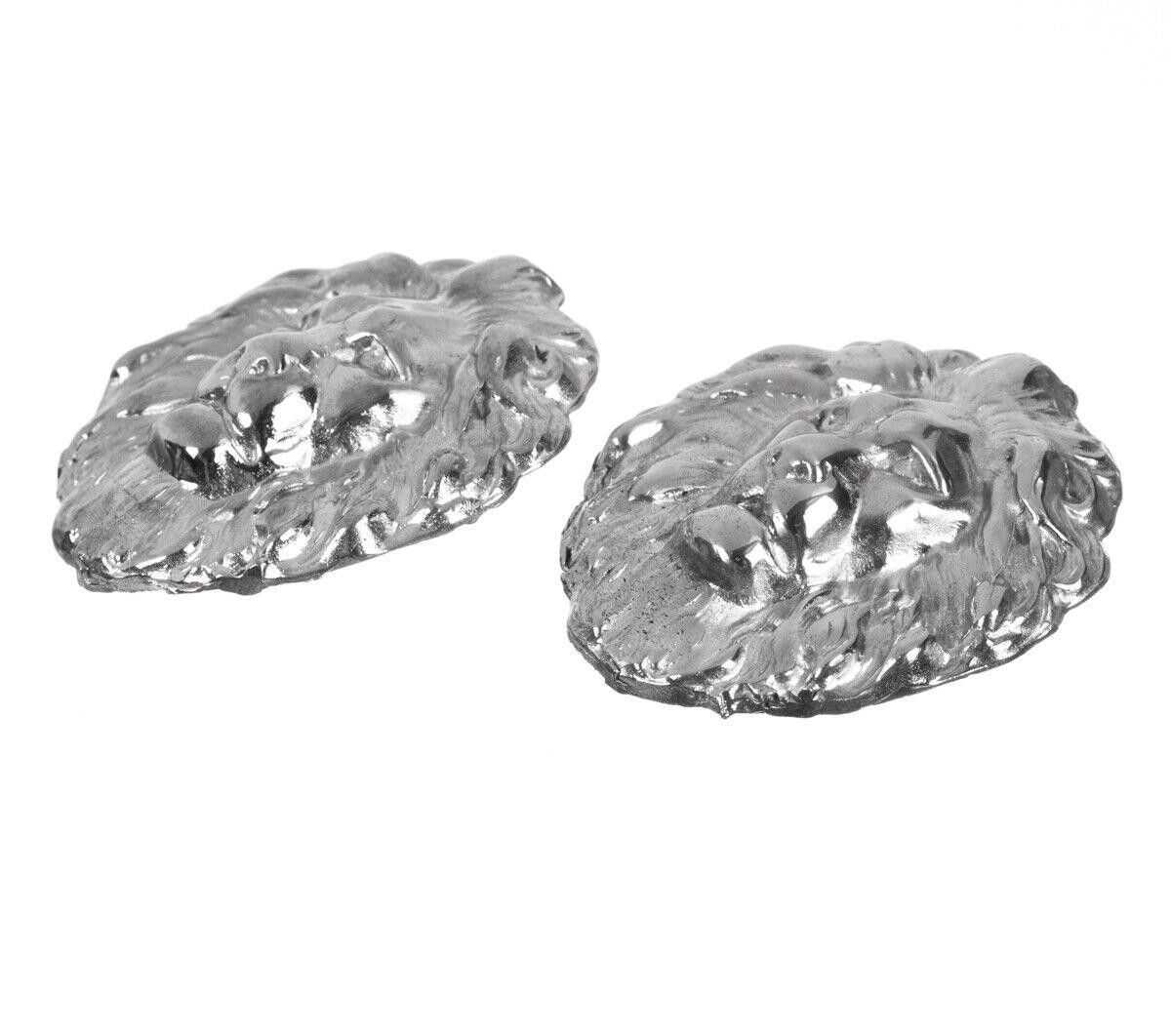 Designer Sterling Silver Plated Massive Royal African Lion Earrings Size ONE SIZE - 3 Thumbnail
